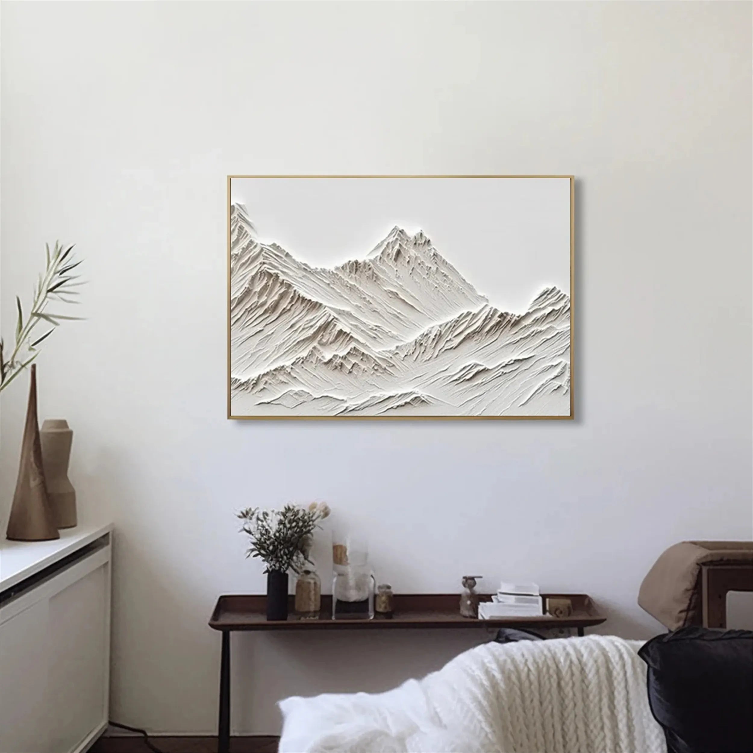 White Textured Minimalist Wall Art #WT138