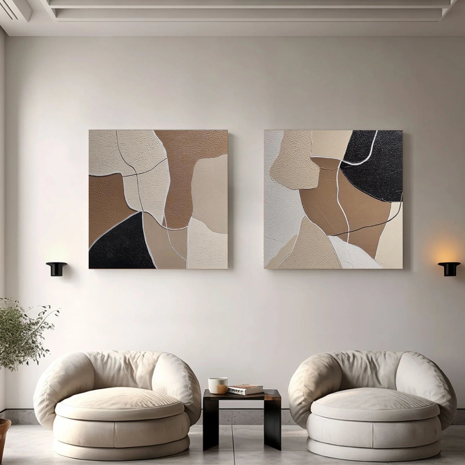 Abstract Textured Wall Art Set of 2 #AW157