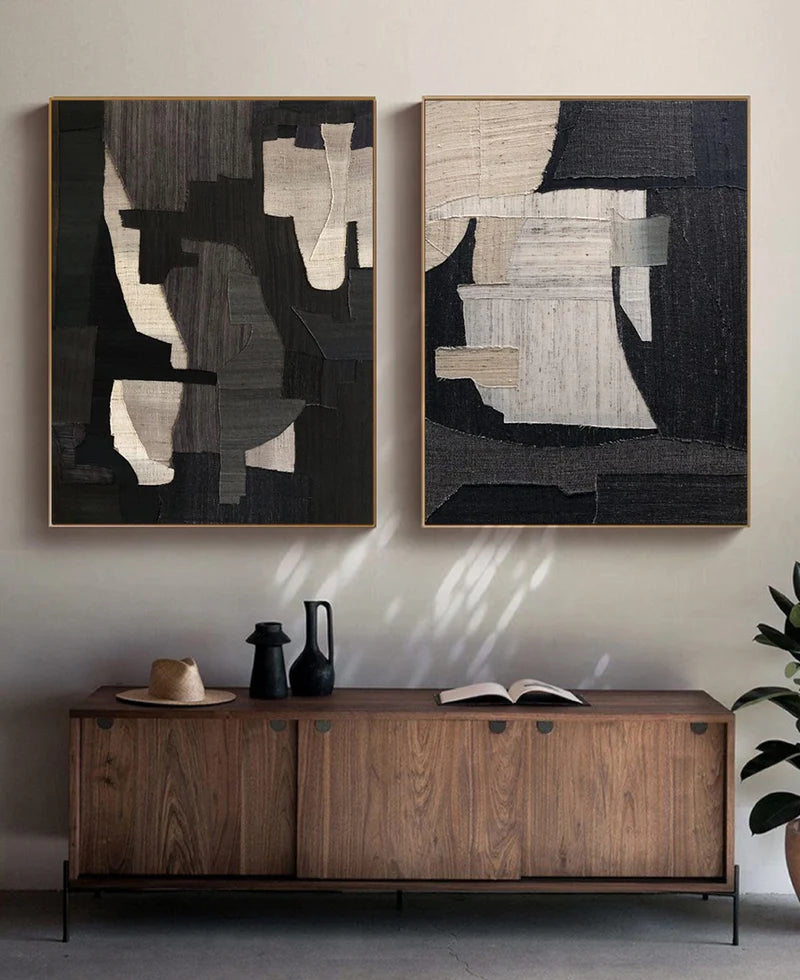Wabi Sabi Abstract Wall Art Set of 2 #WA033