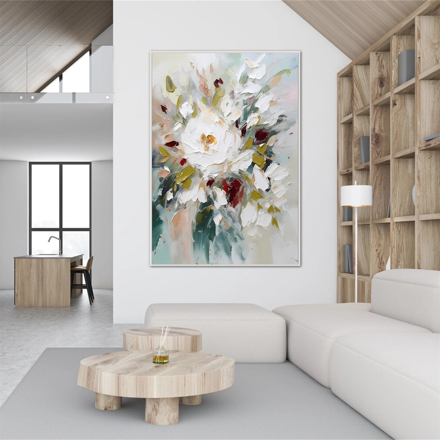 Tree And Flower Abstract Textured Wall Art #TF112