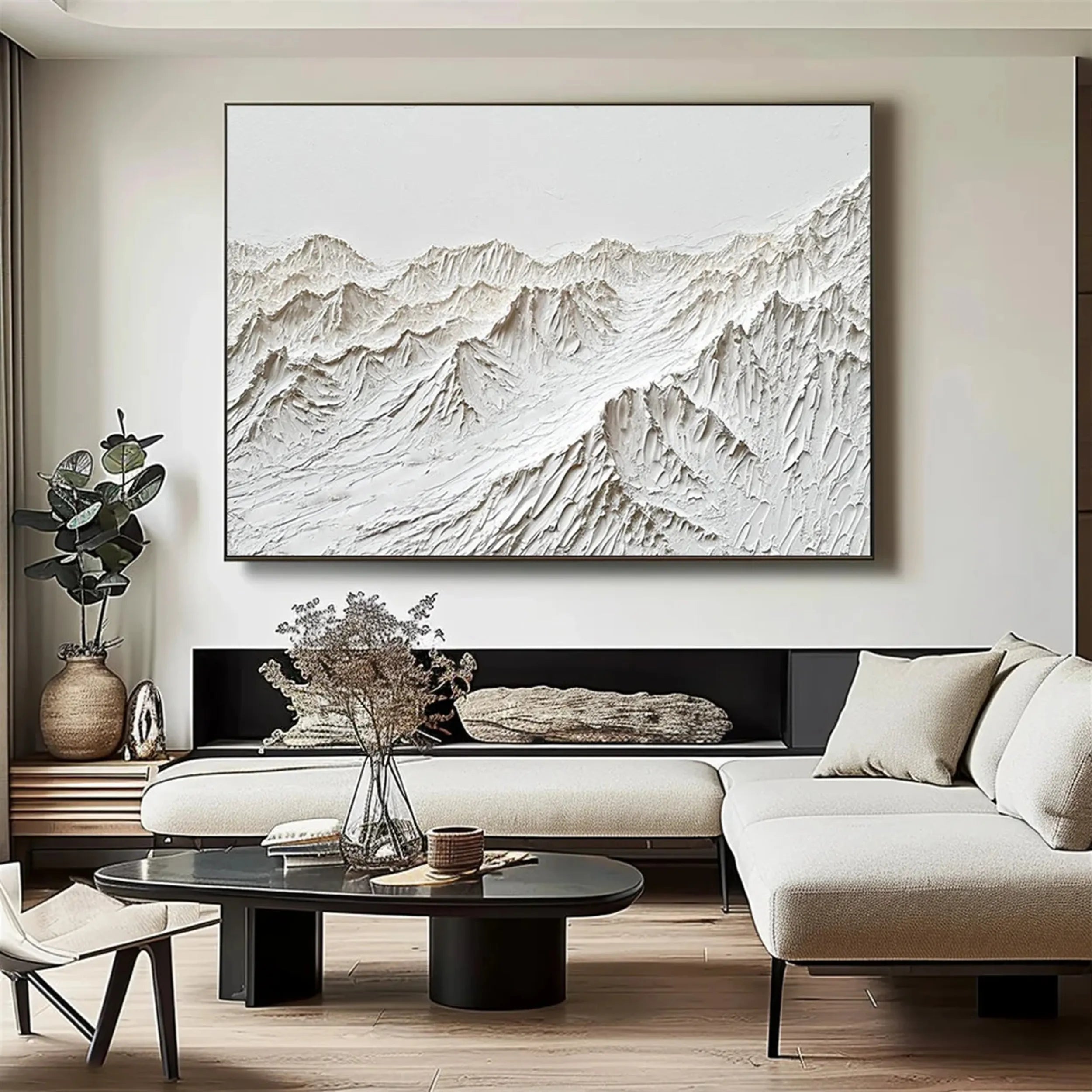 White Textured Minimalist Wall Art #WT126