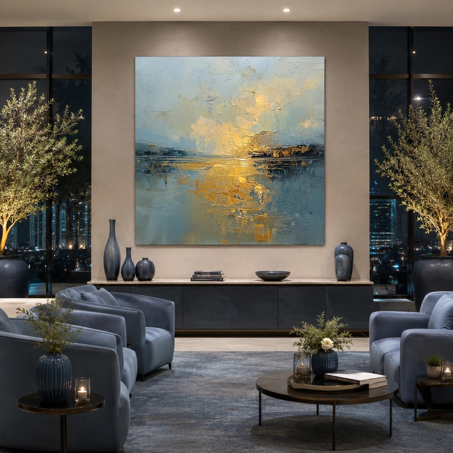 Sky And Ocean Abstract Wall Art #SO431