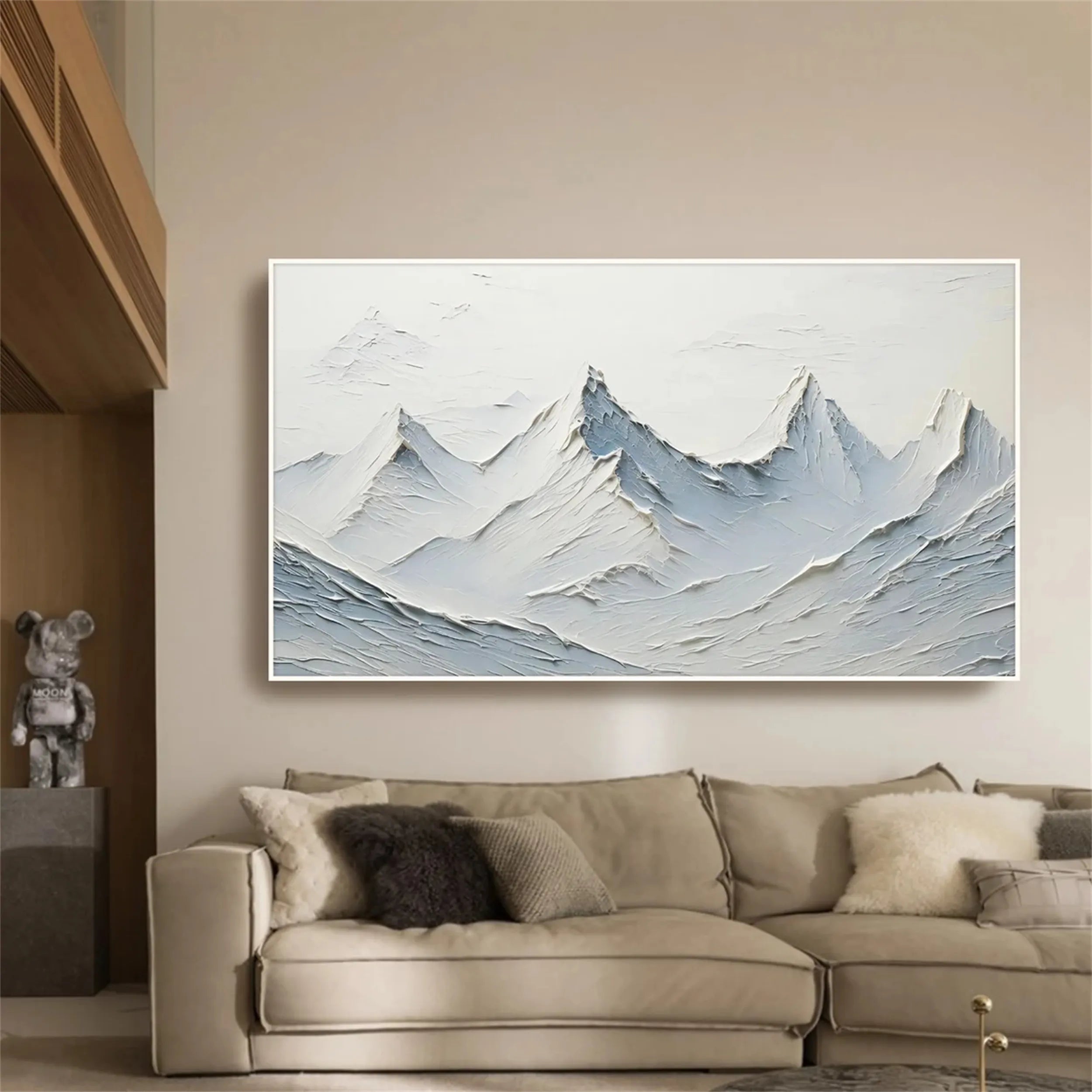 White Textured Minimalist Wall Art #WT123