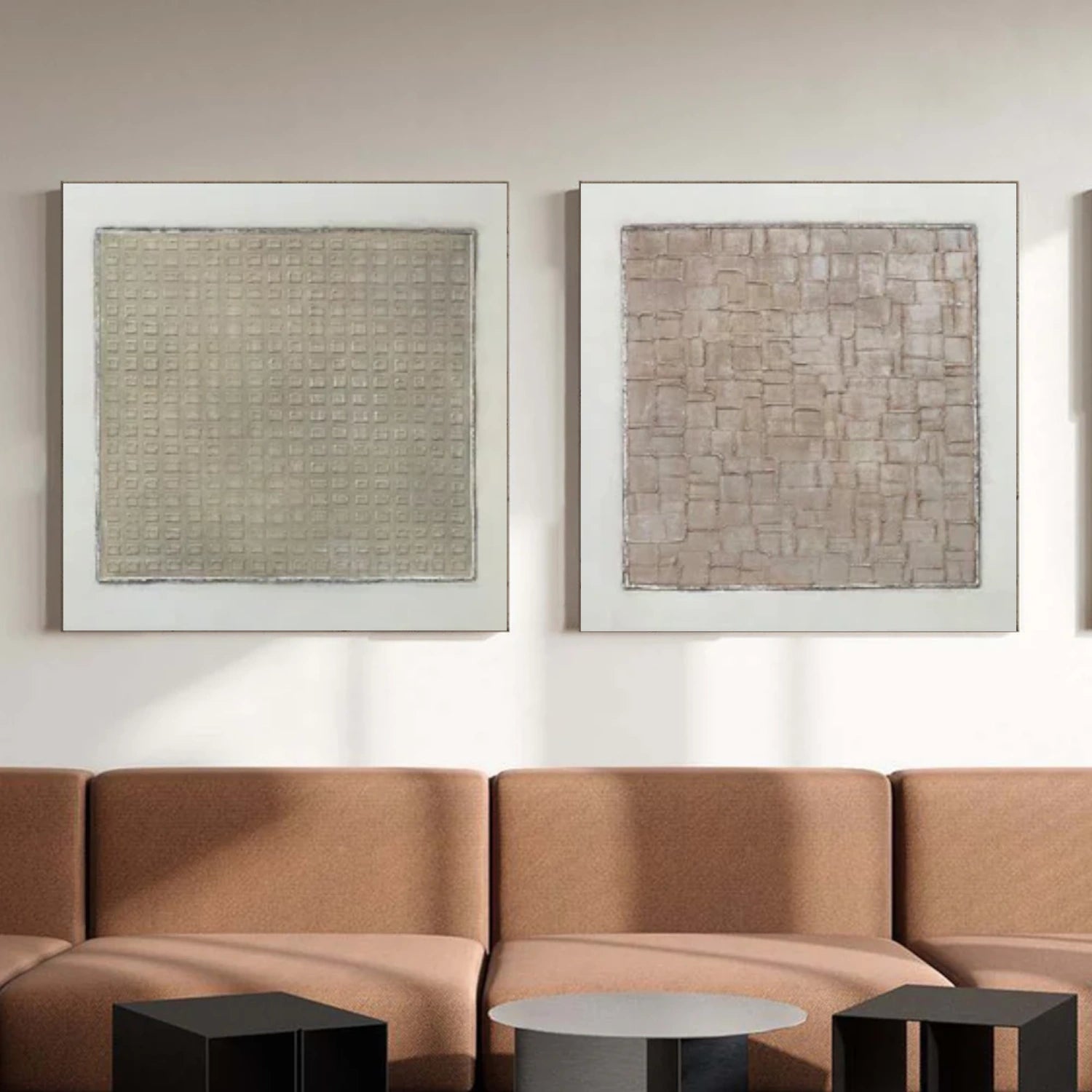 Wabi Sabi Abstract Textured Canvas Art Set of 2 #WA205