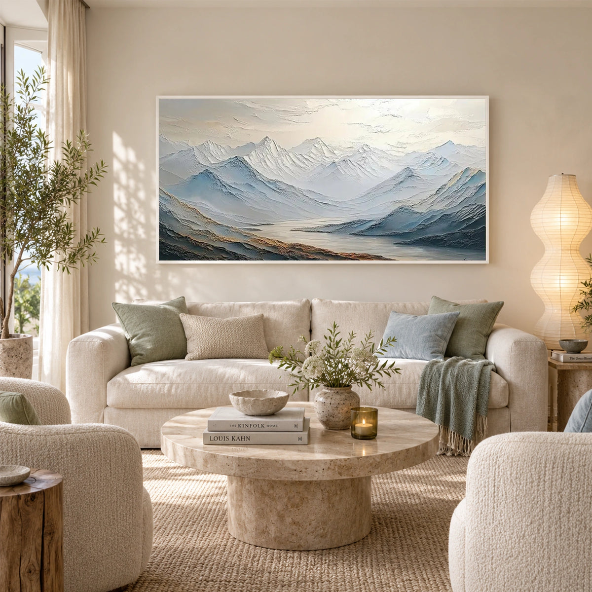 Abstract Mountain Textured Canvas Art #WT273