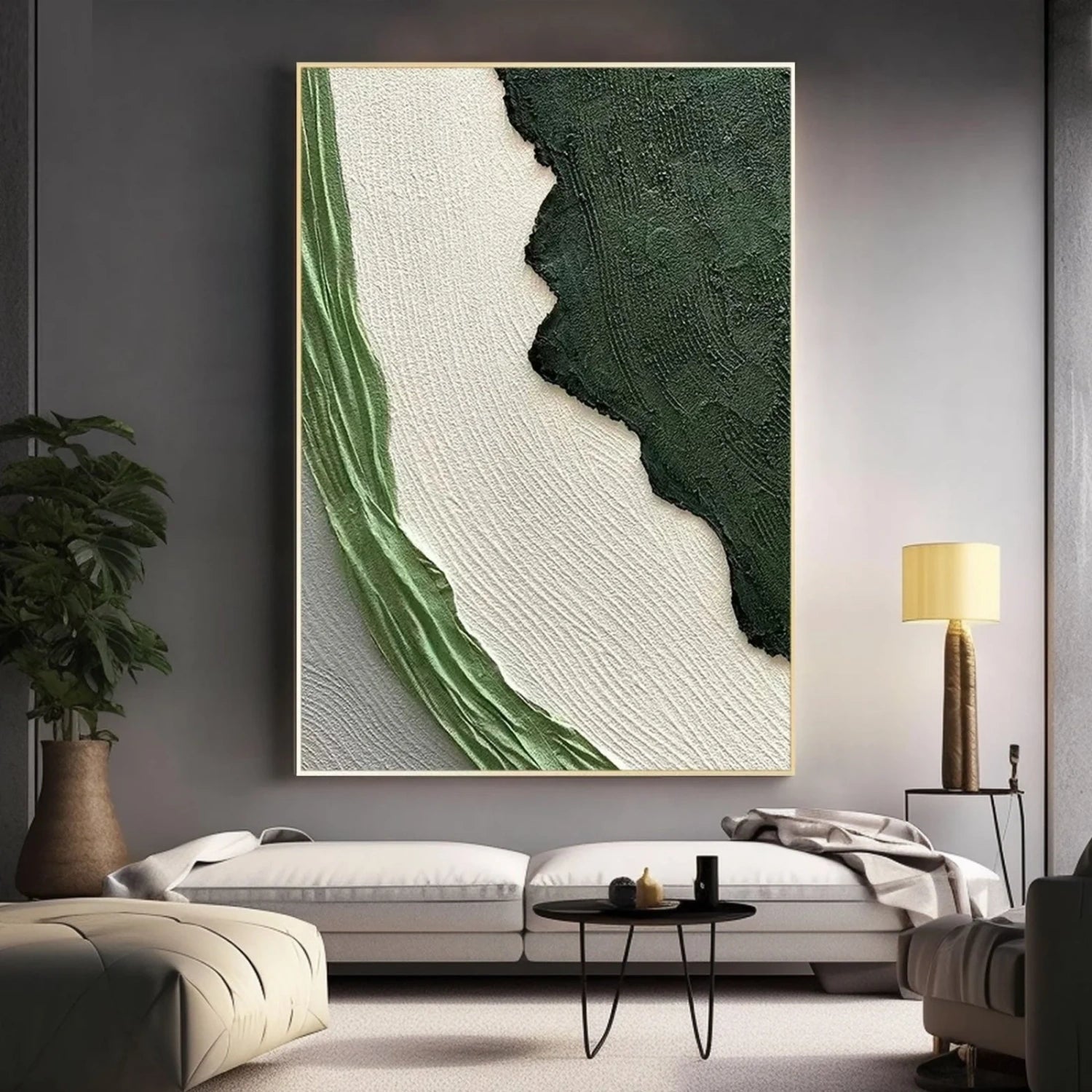 Green Textured Minimalist Wall Art #GT042