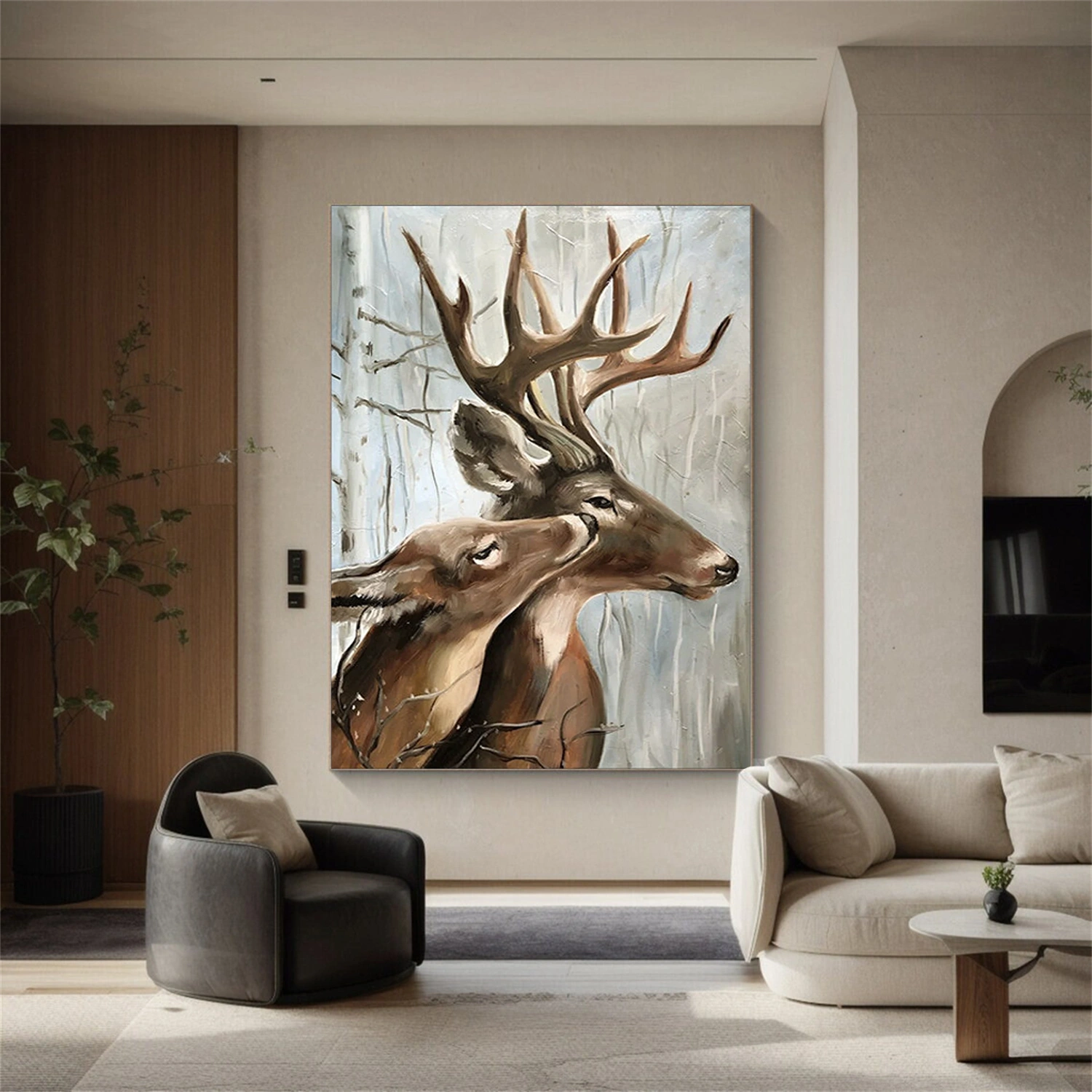 Abstract Animal Art Rangifer tarandus Wall Art #AT039