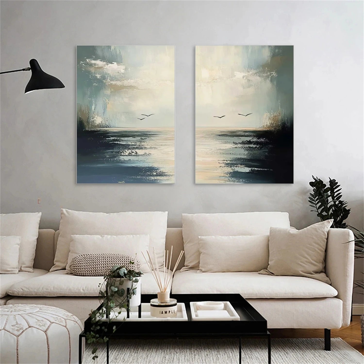 Sky And Ocean Abstract Wall Art Set of 2 #SO250