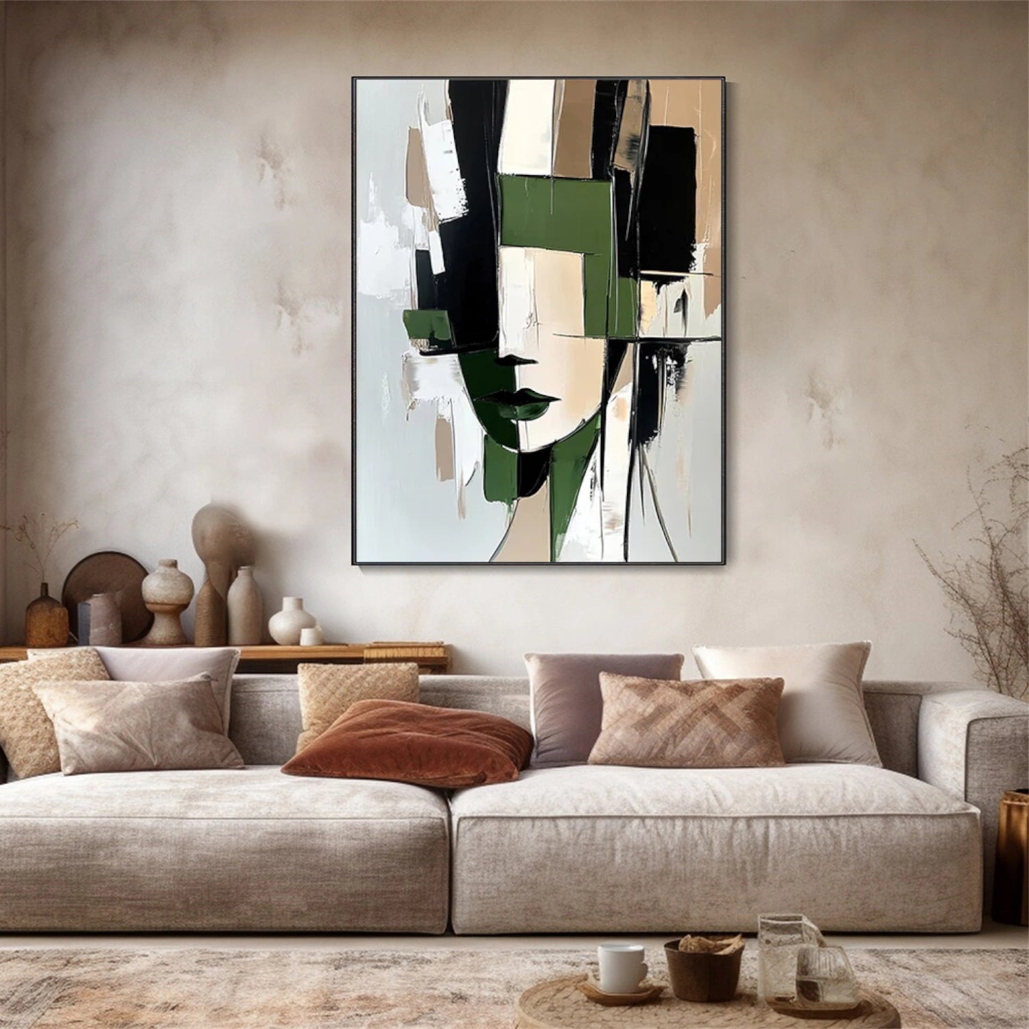 Abstract Portrait Textured Wall Art #WP008