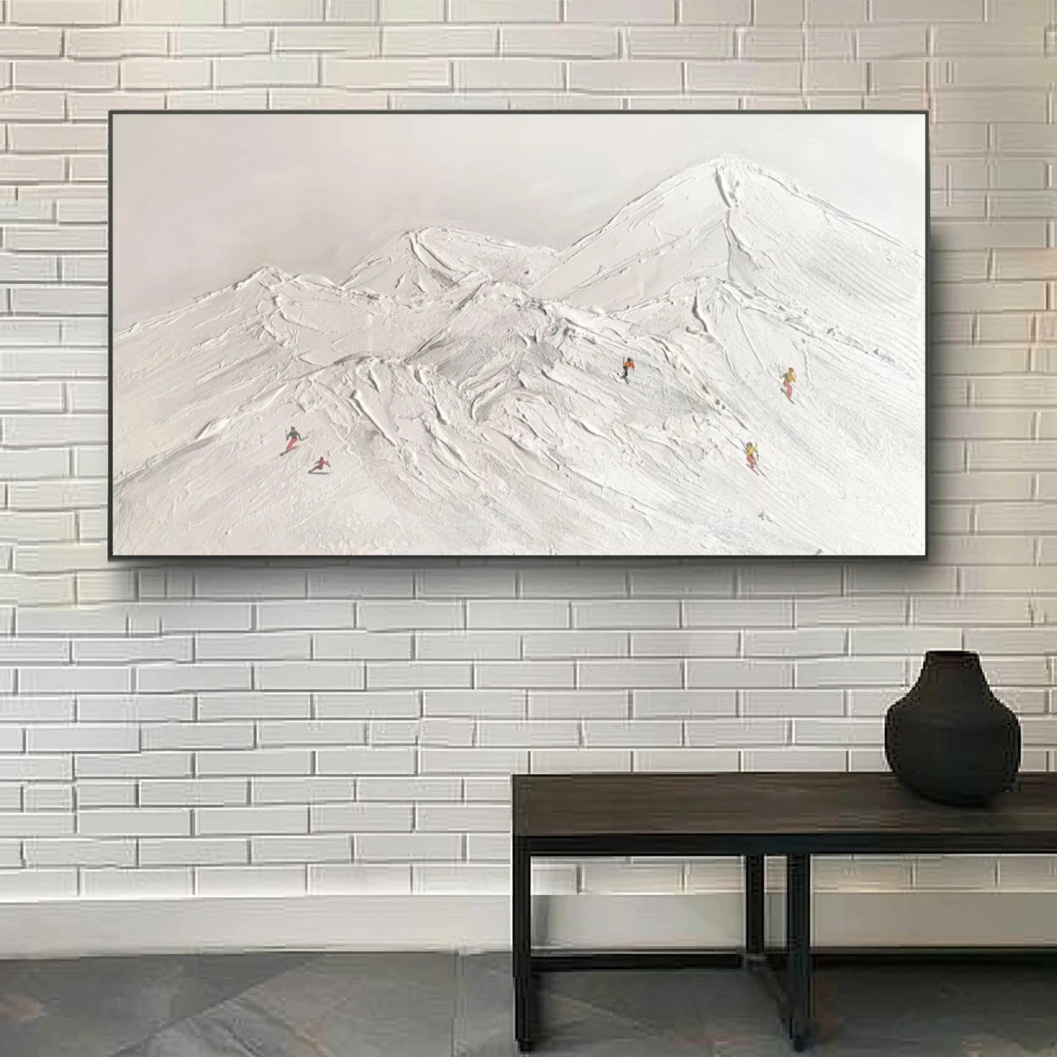 Skiing Sport Textured Wall Art #BA025