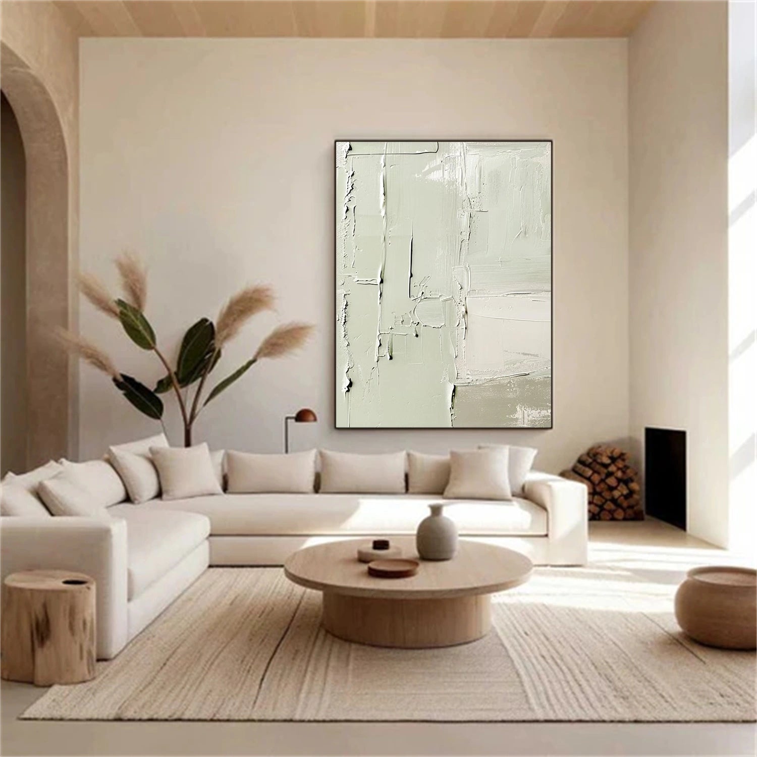 Green Abstract Textured Wall Art #AW120