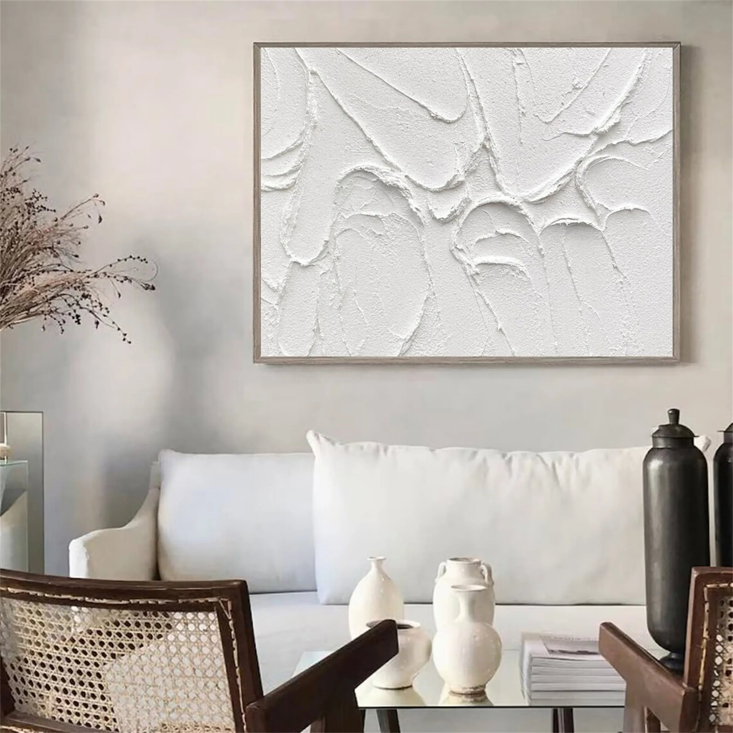 White Textured Minimalist Wall Art #WT098