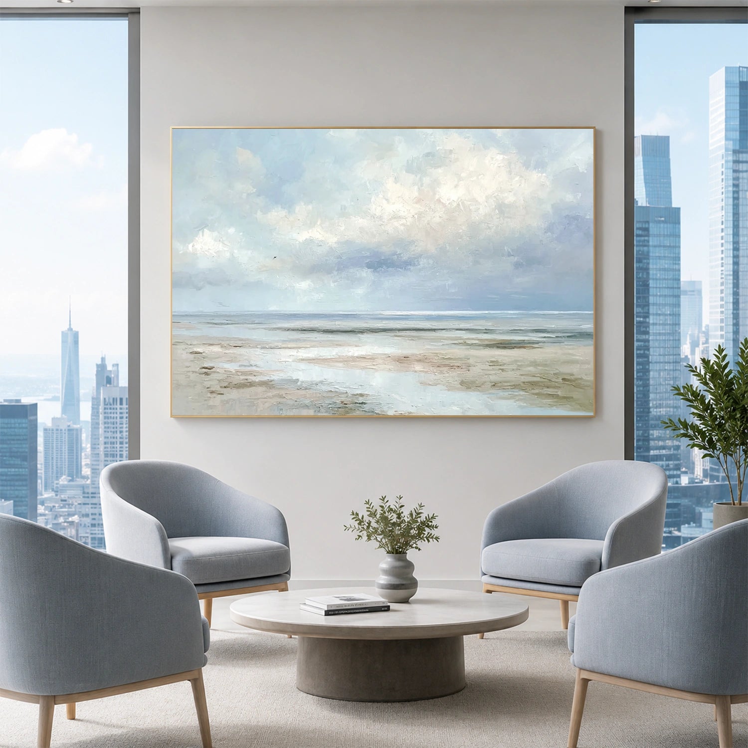 Sky And Ocean Abstract Wall Art #SO438