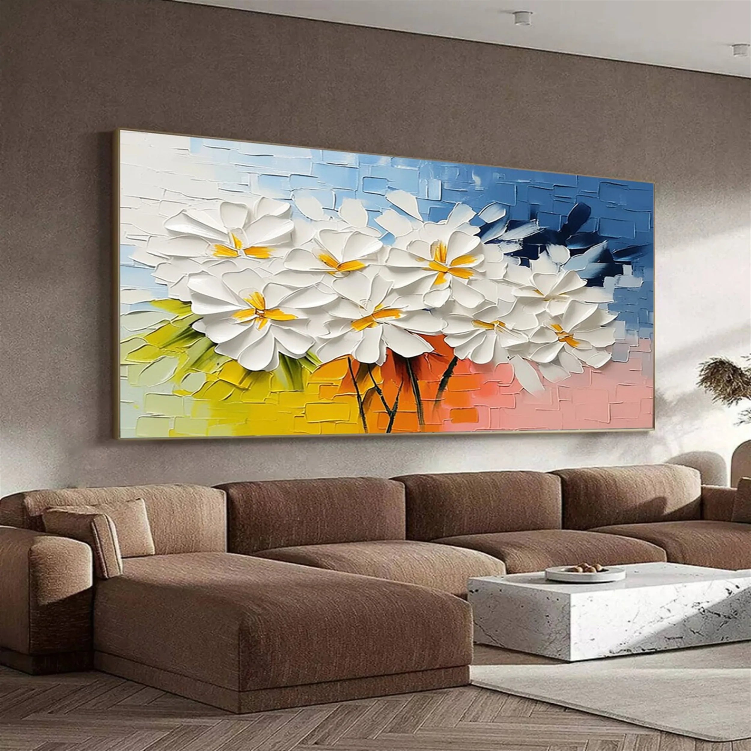 Colorful Tree And Flower Painting #TF010