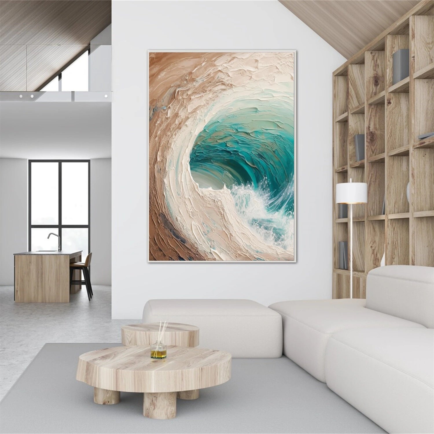 Sky And Ocean Abstract Textured Wall Art #SO252