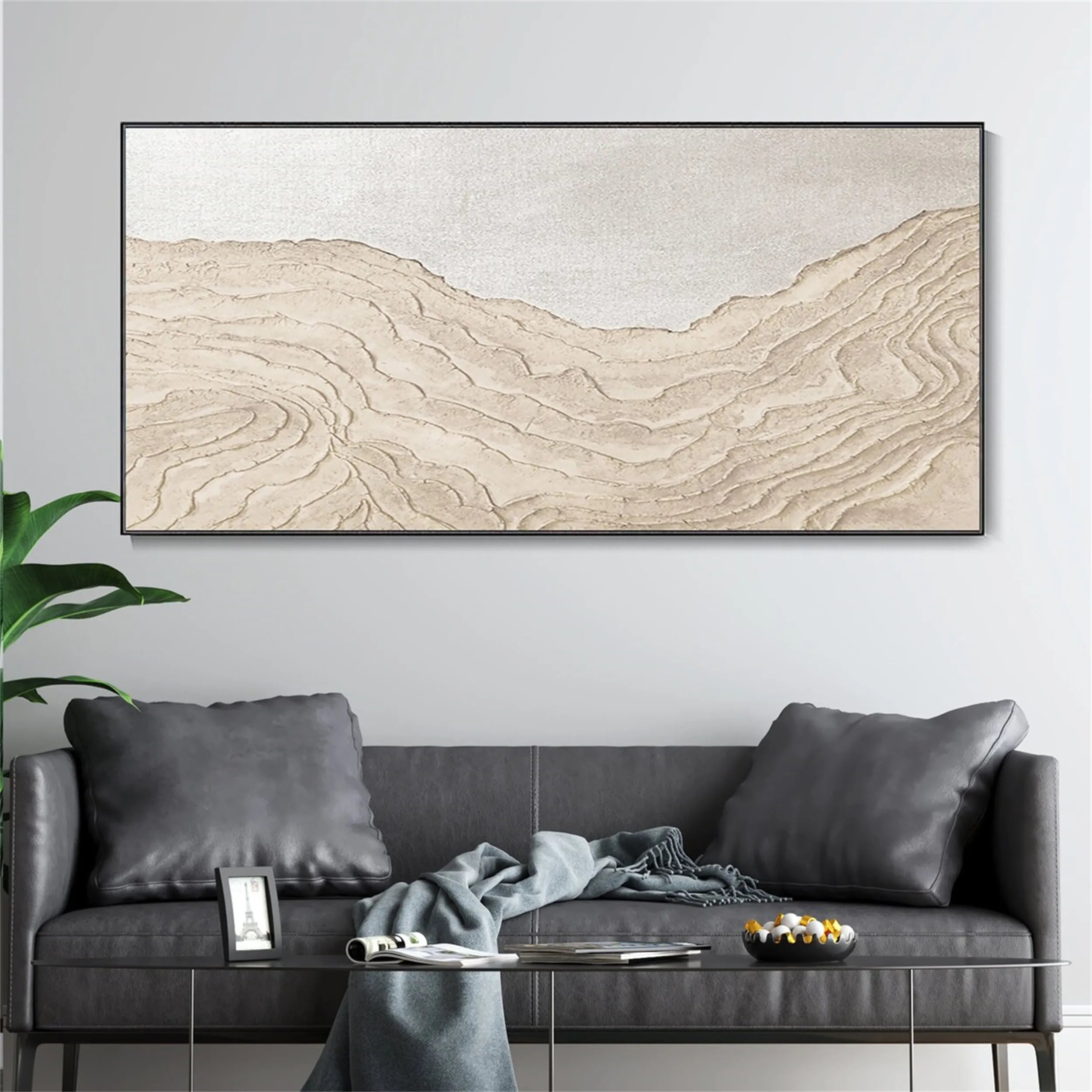 White Textured Minimalist Wall Art #WT096