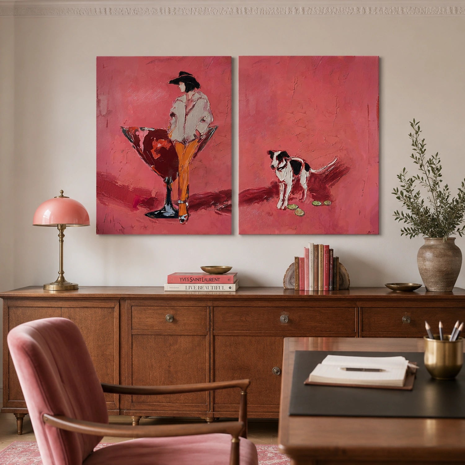 Western Cowboy Art Set of 2 #VA037