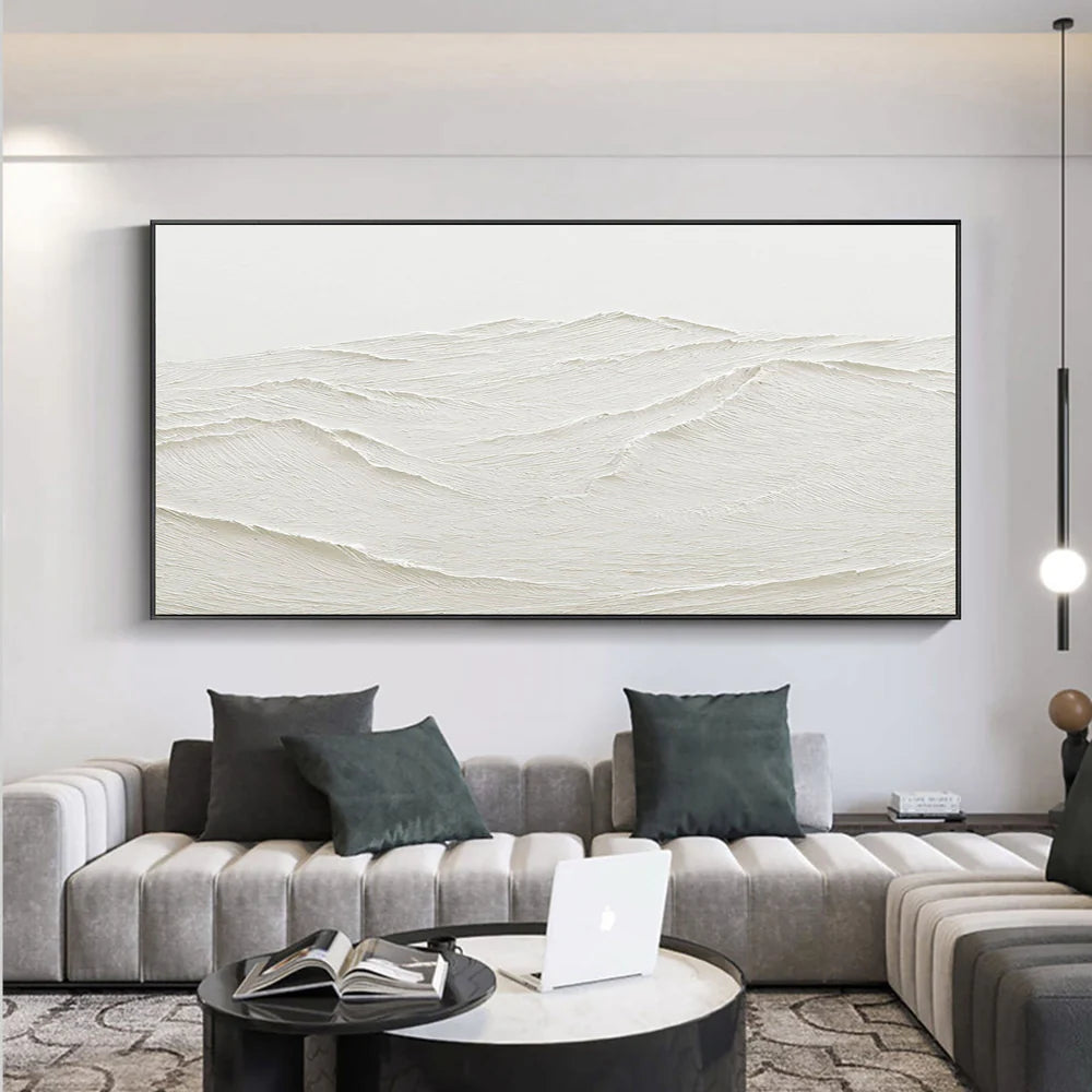 White Textured Minimalist Wall Art #WT029