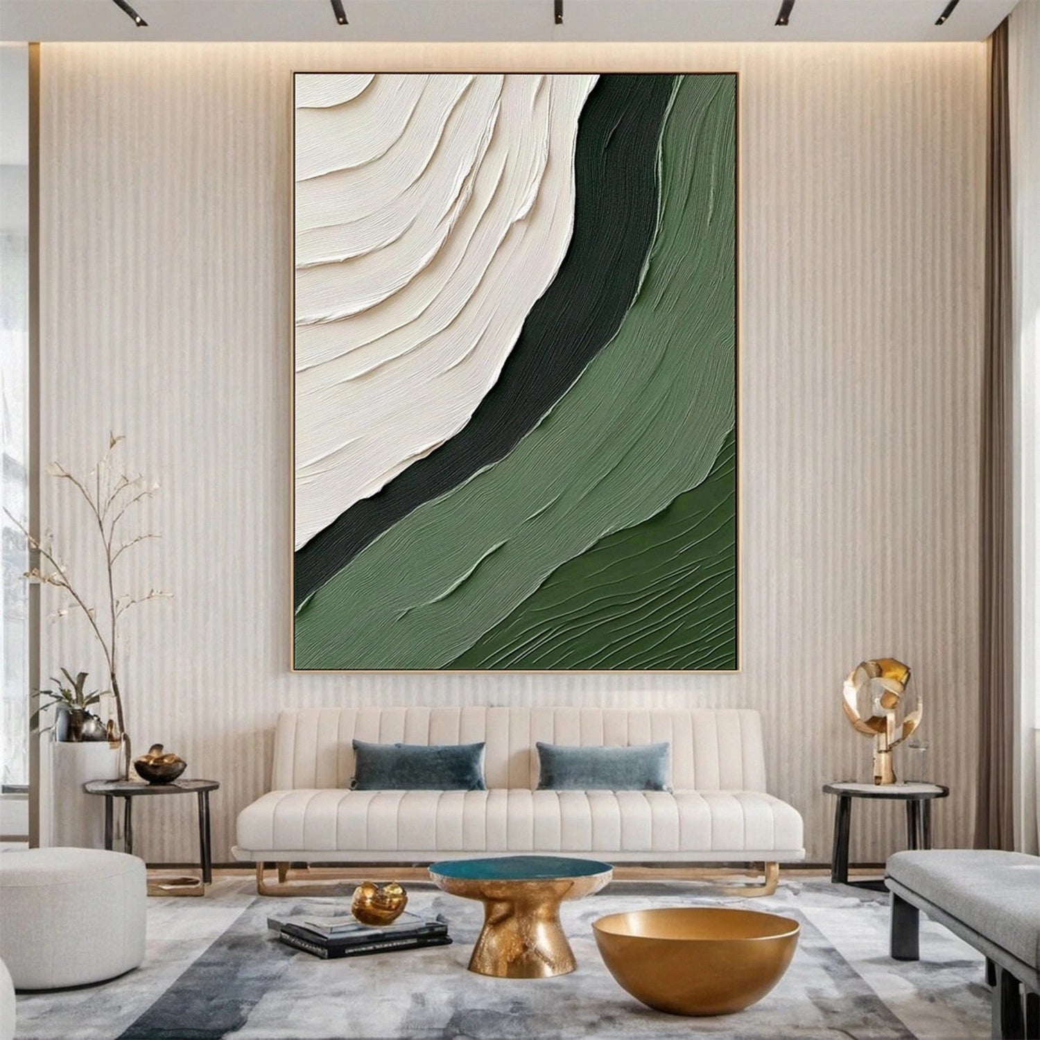 Green Textured Minimalist Wall Art #GT044