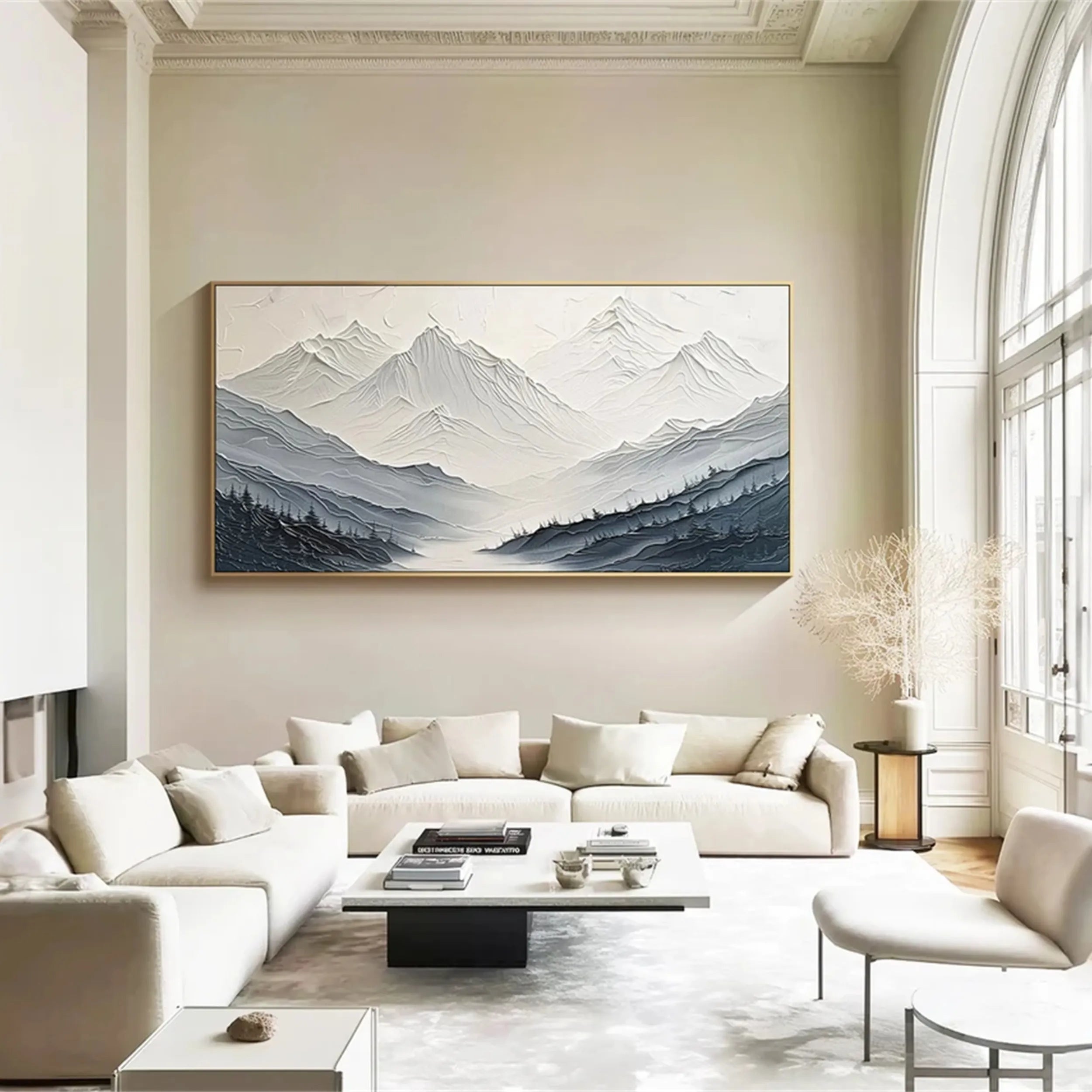 White Textured Minimalist Wall Art #WT133