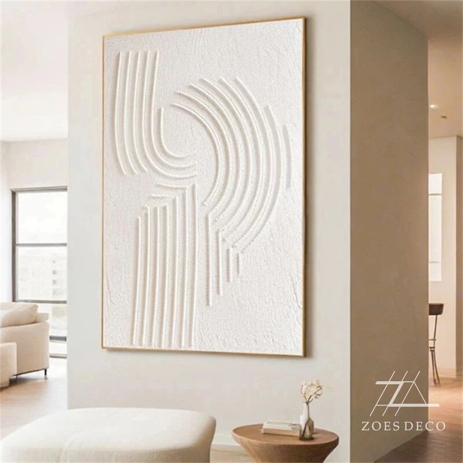 White Textured Minimalist Wall Art #WT177