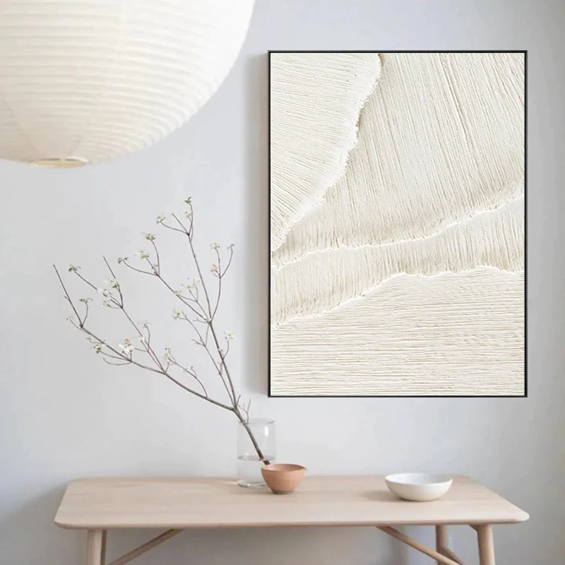 White Textured Minimalist Wall Art #WT009