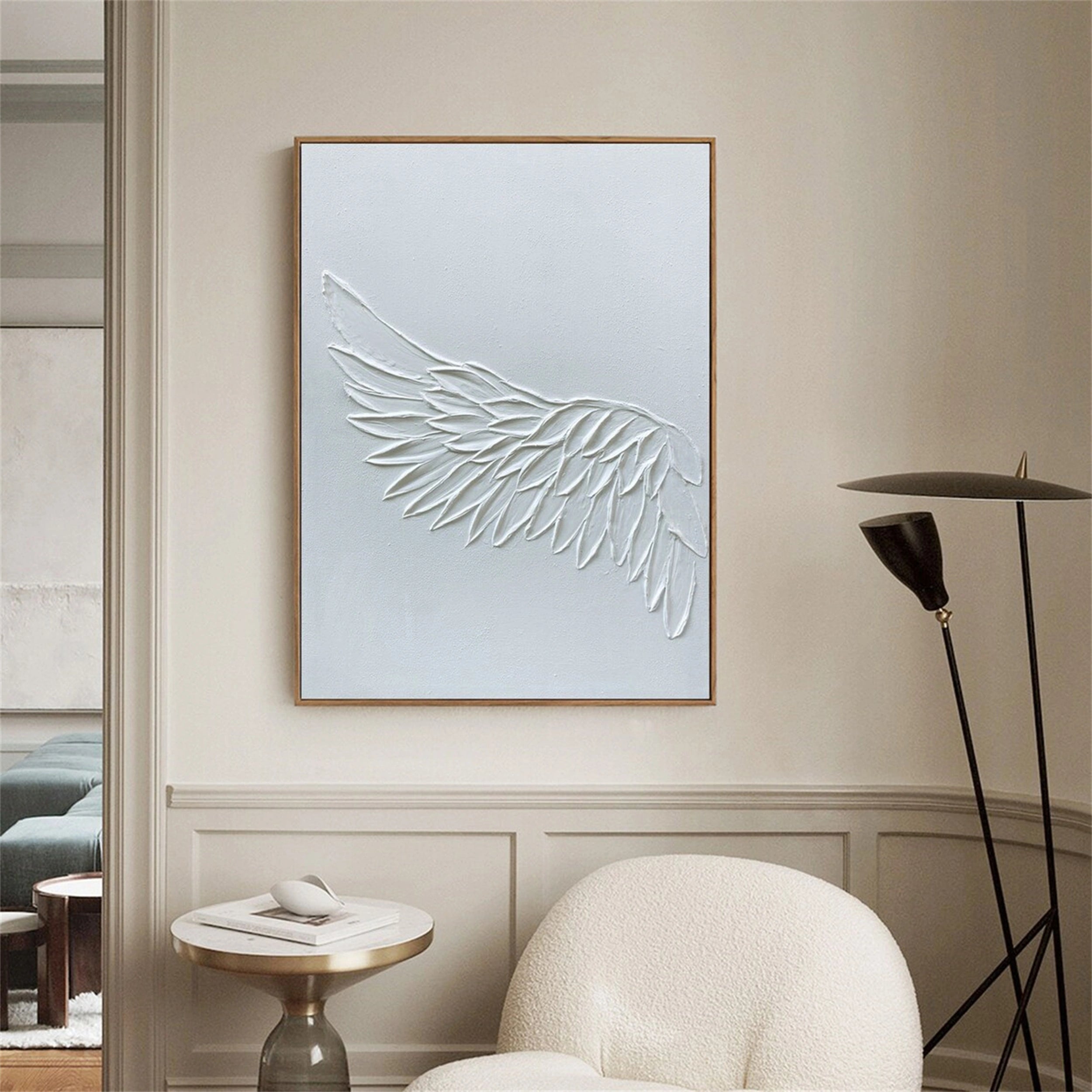 White Textured Minimalist Wall Art #WT063