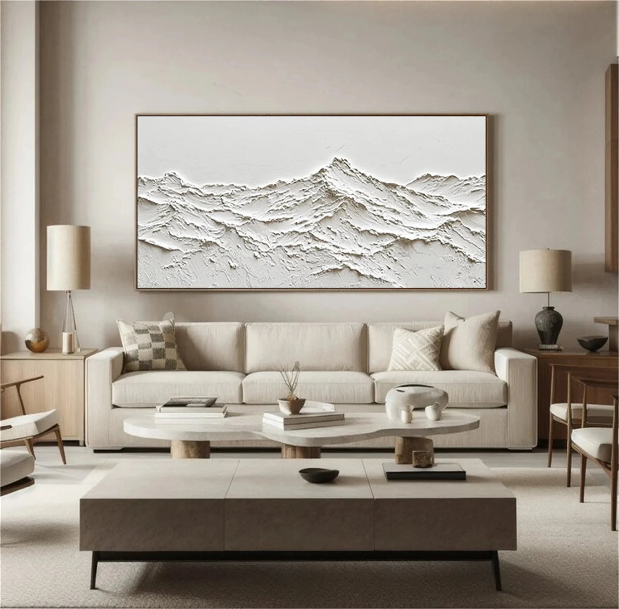 White Textured Minimalist Wall Art #WT128
