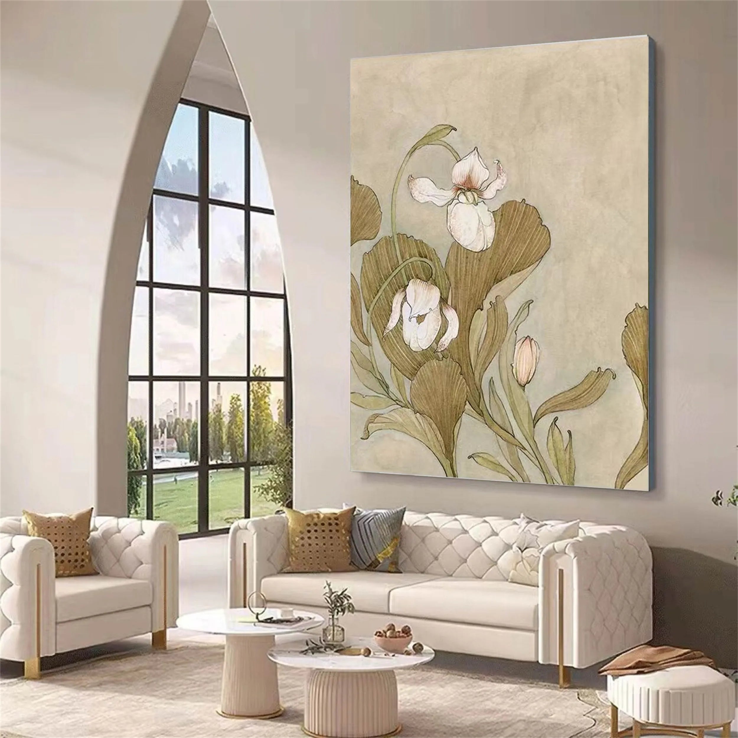 Colorful Tree And Flower Painting #TF048