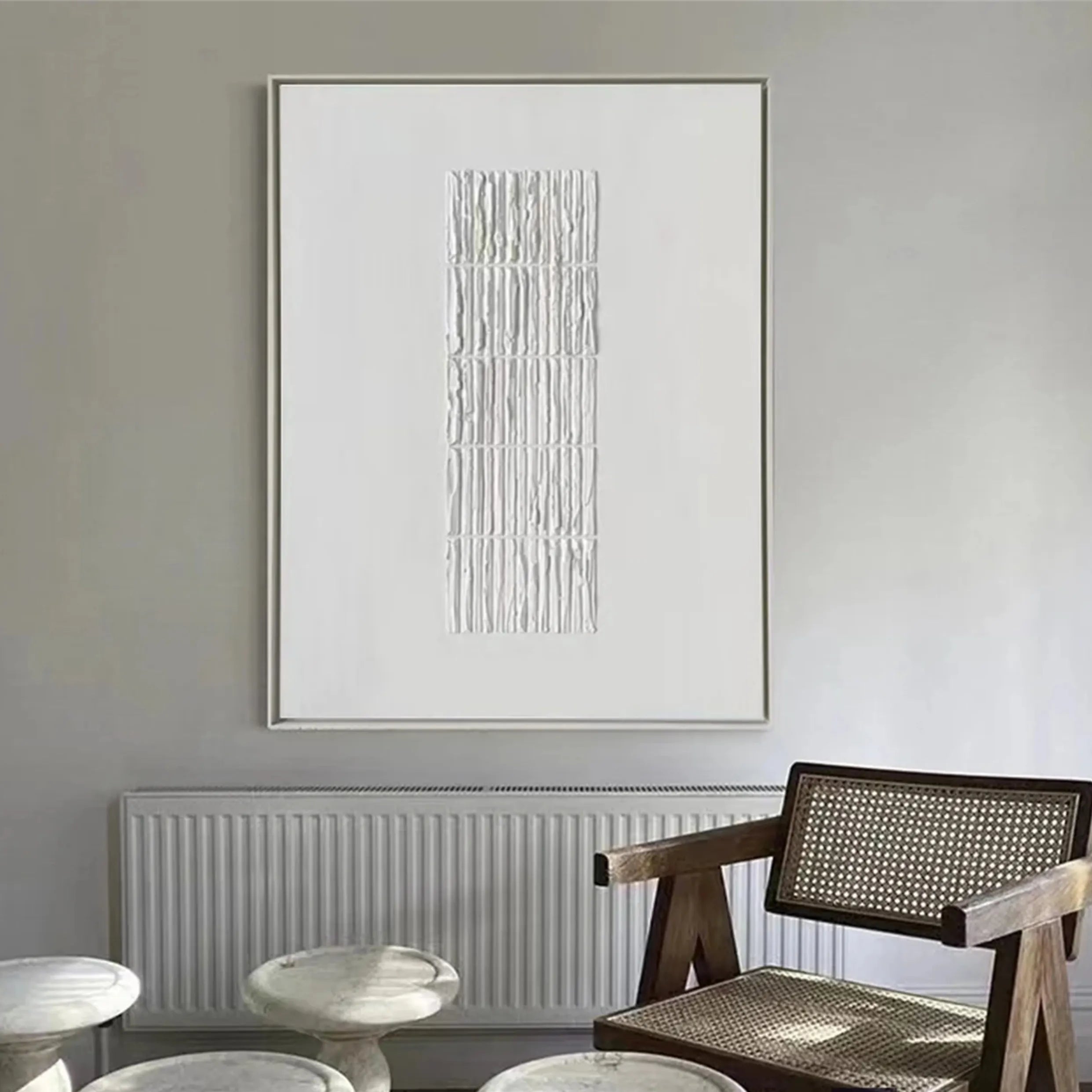 White Textured Minimalist Wall Art #WT111