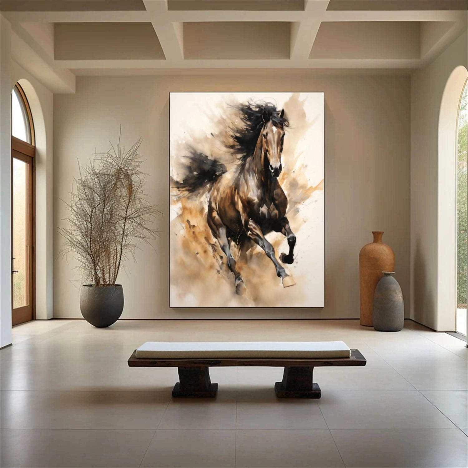 Abstract Animal Art Horse Wall Art #AT043