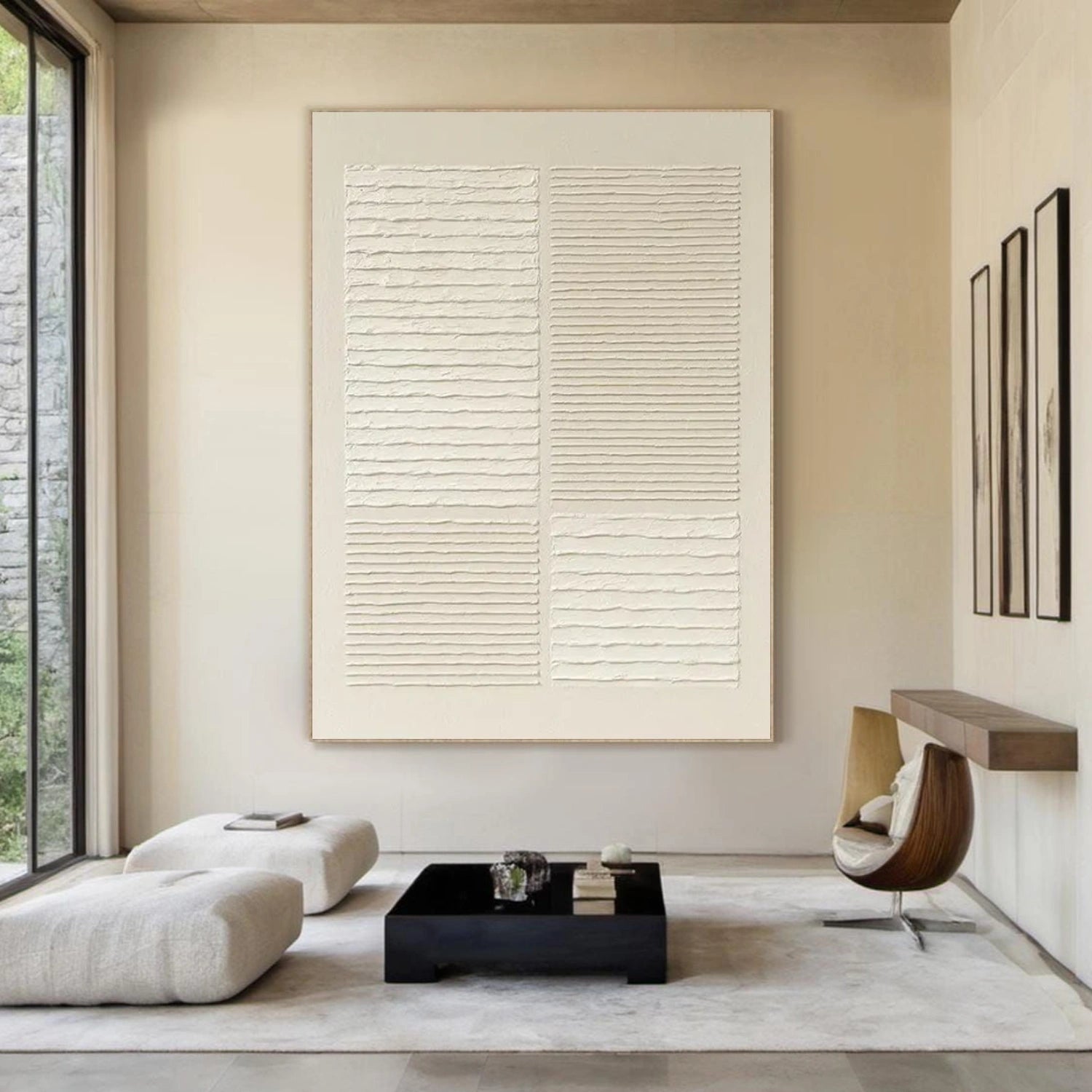 Beige & Brown Textured Minimalist Wall Art #BM036