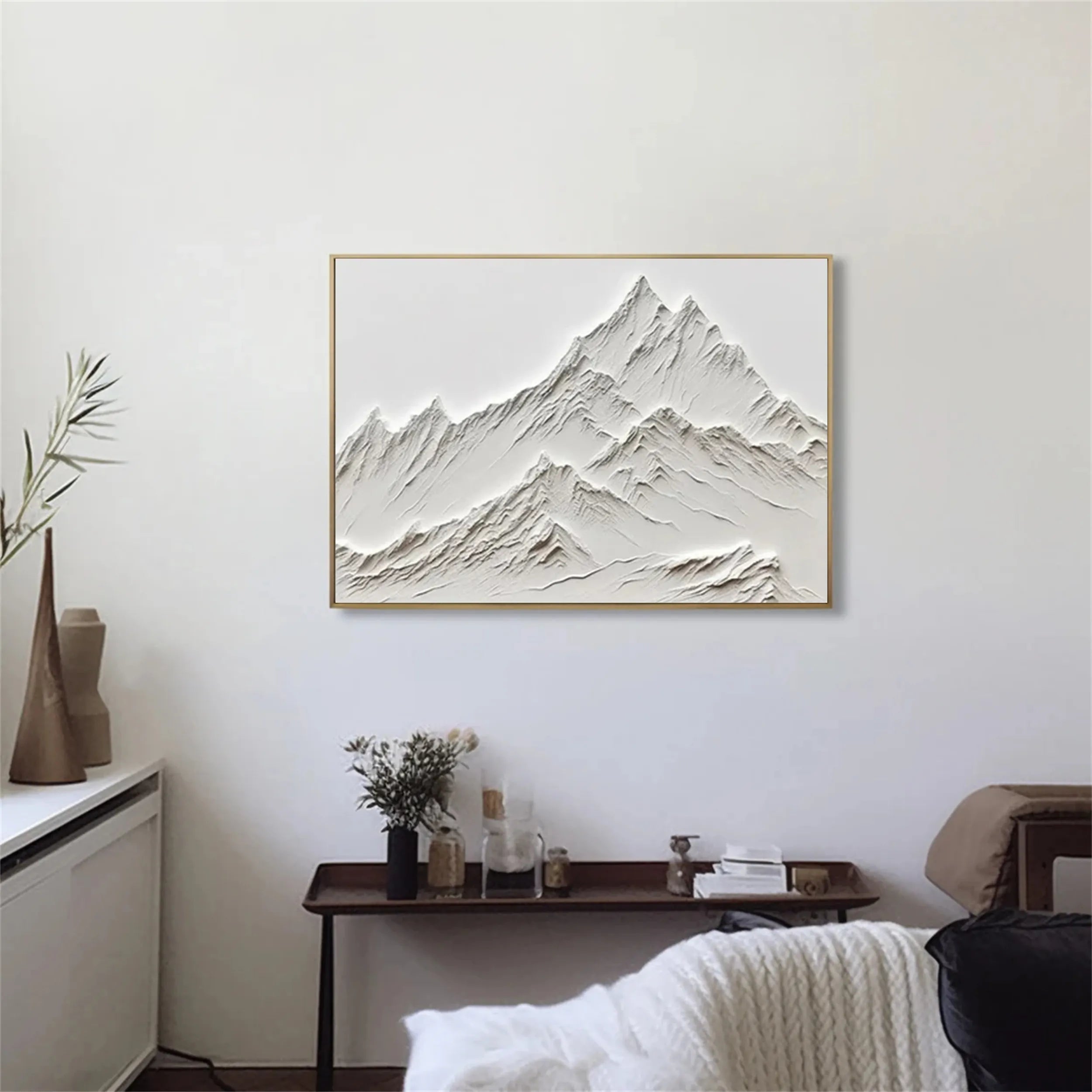 White Textured Minimalist Wall Art #WT139