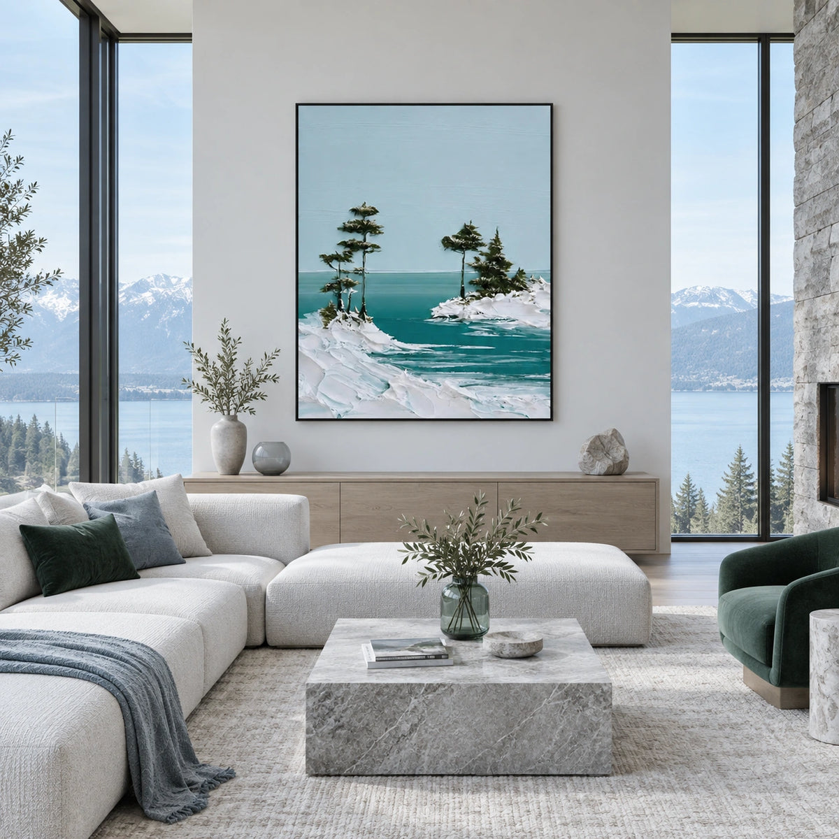 Sky And Ocean Abstract Wall Art #SO451
