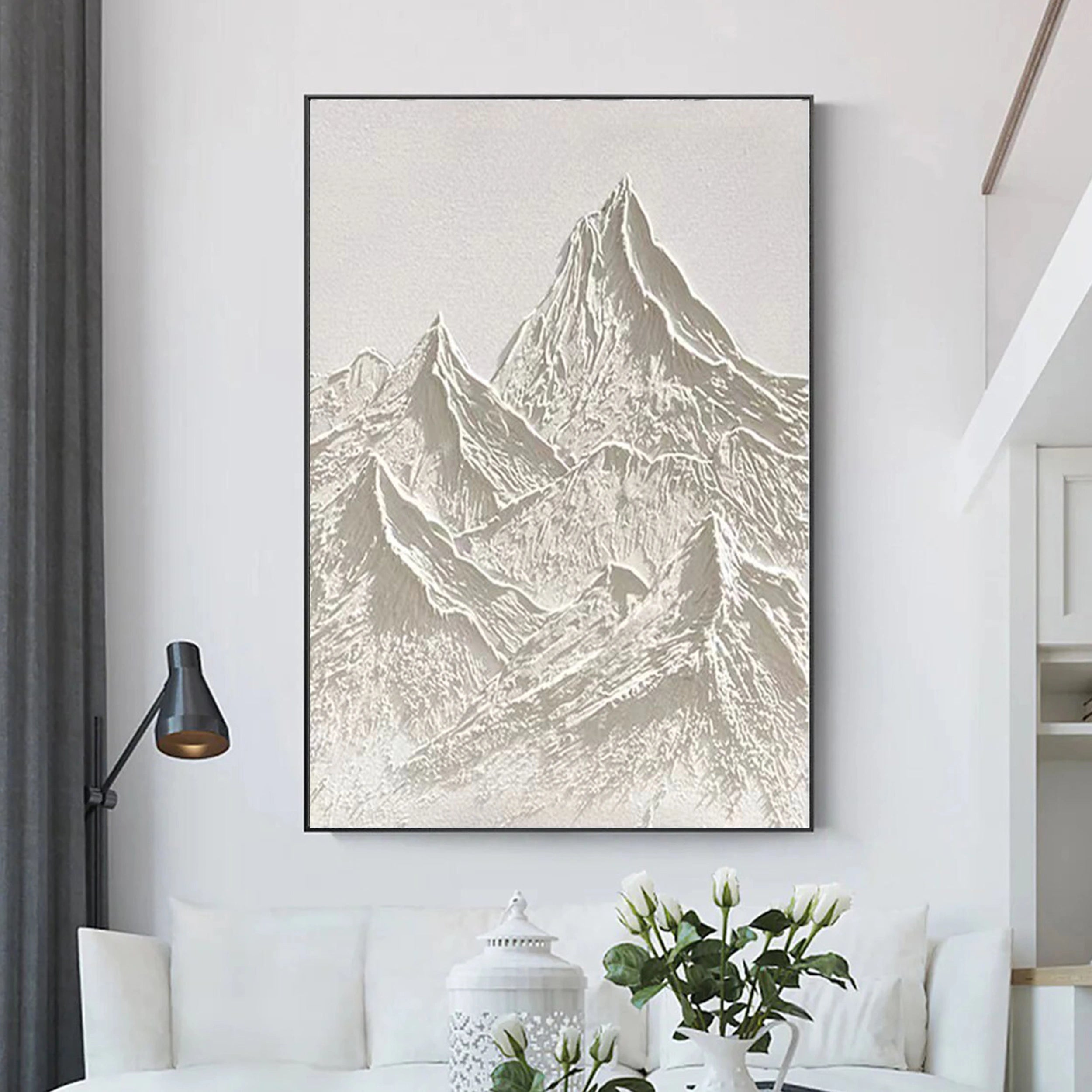 White Textured Minimalist Wall Art #WT070