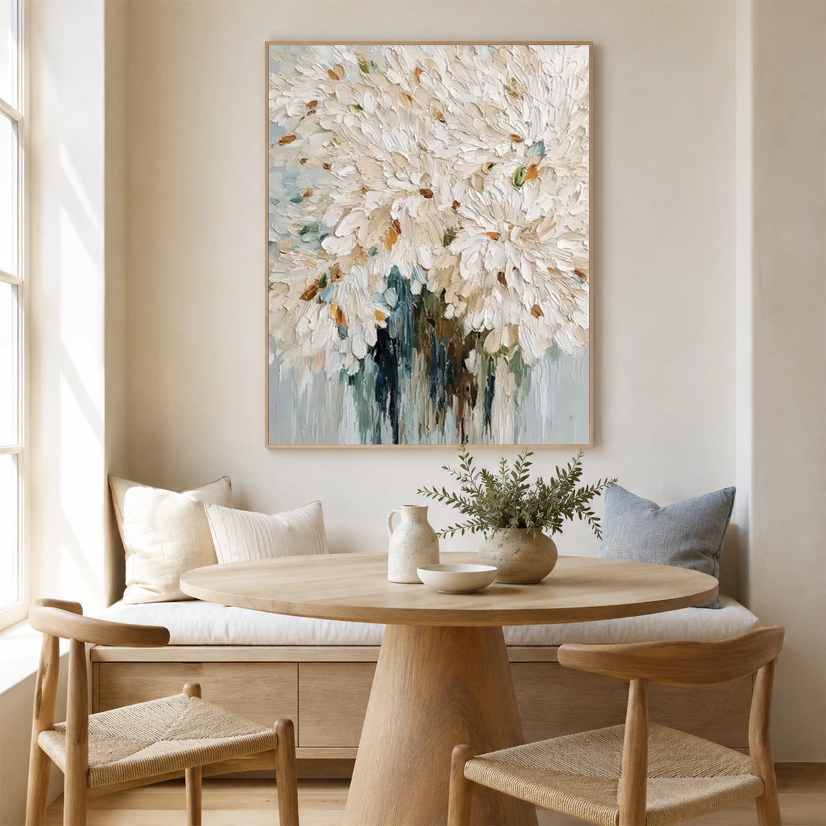 Tree And Flower Abstract Textured Wall Art #TF234