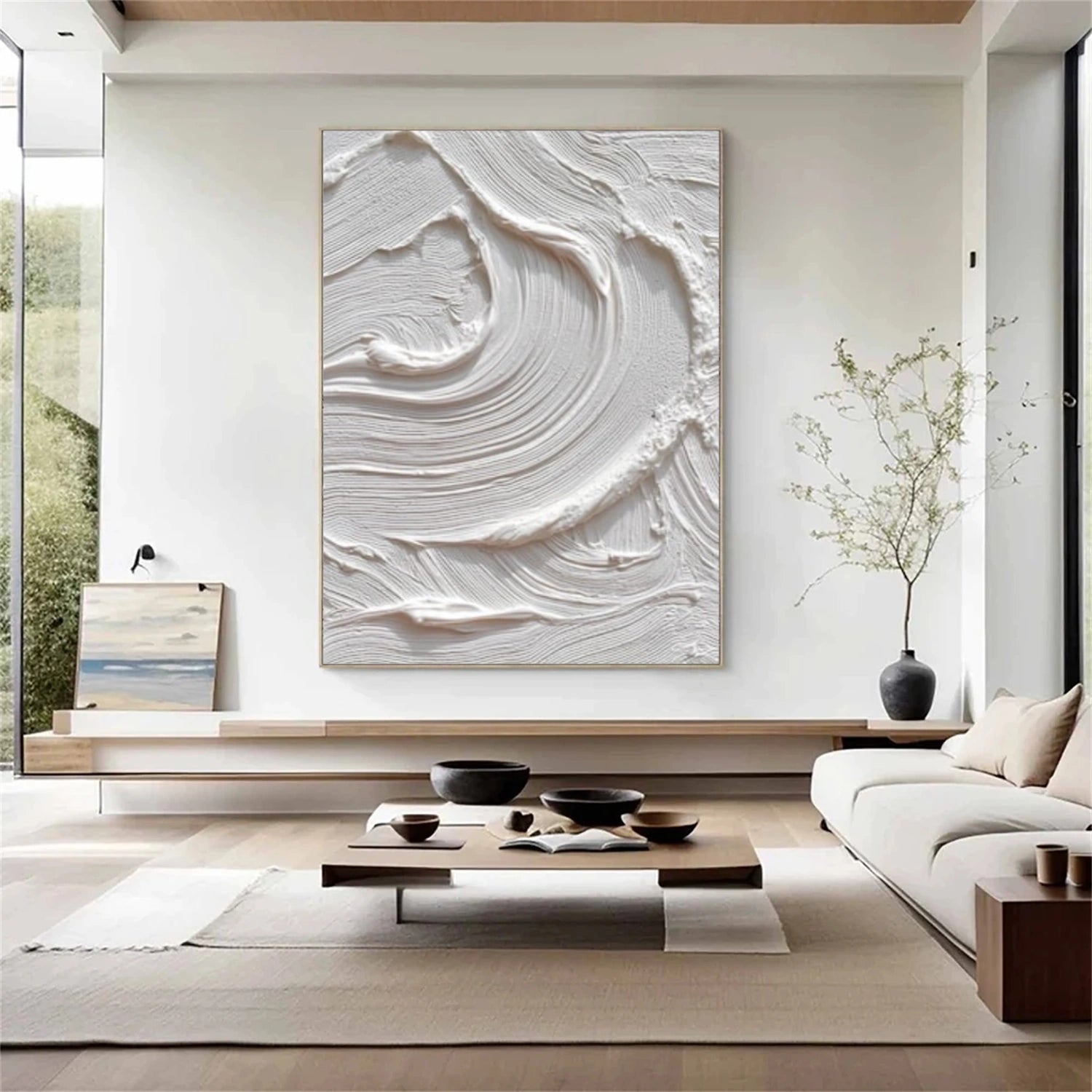 White Textured Minimalist Wall Art #WT250
