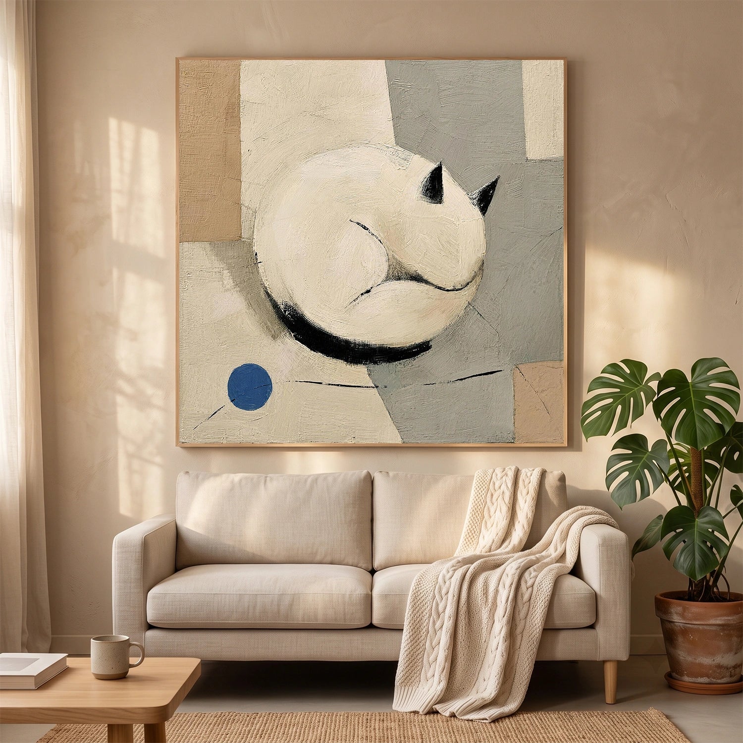 Abstract Animal Art Cat Wall Art #AT084