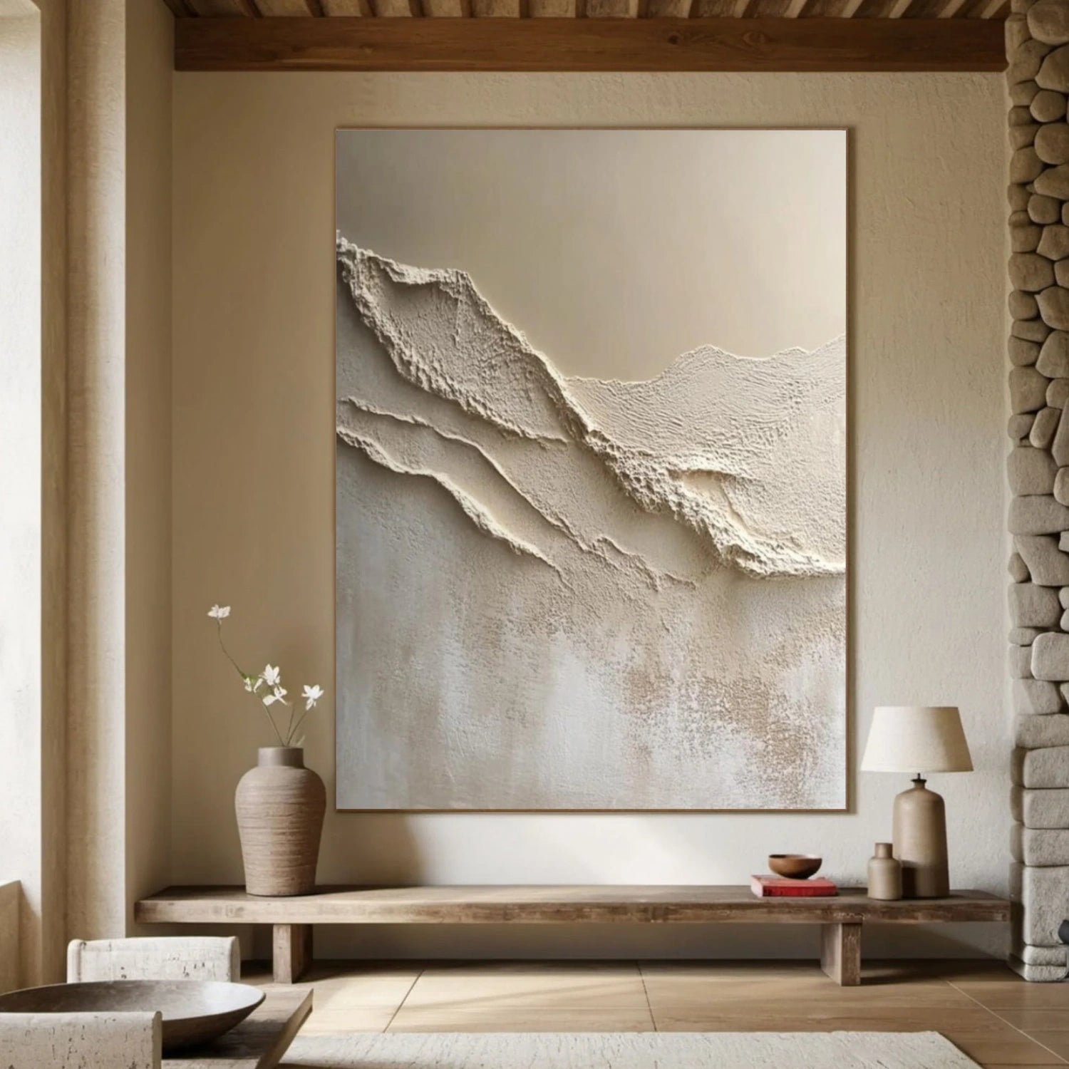 Sky And Ocean Abstract Textured Wall Art #SO330