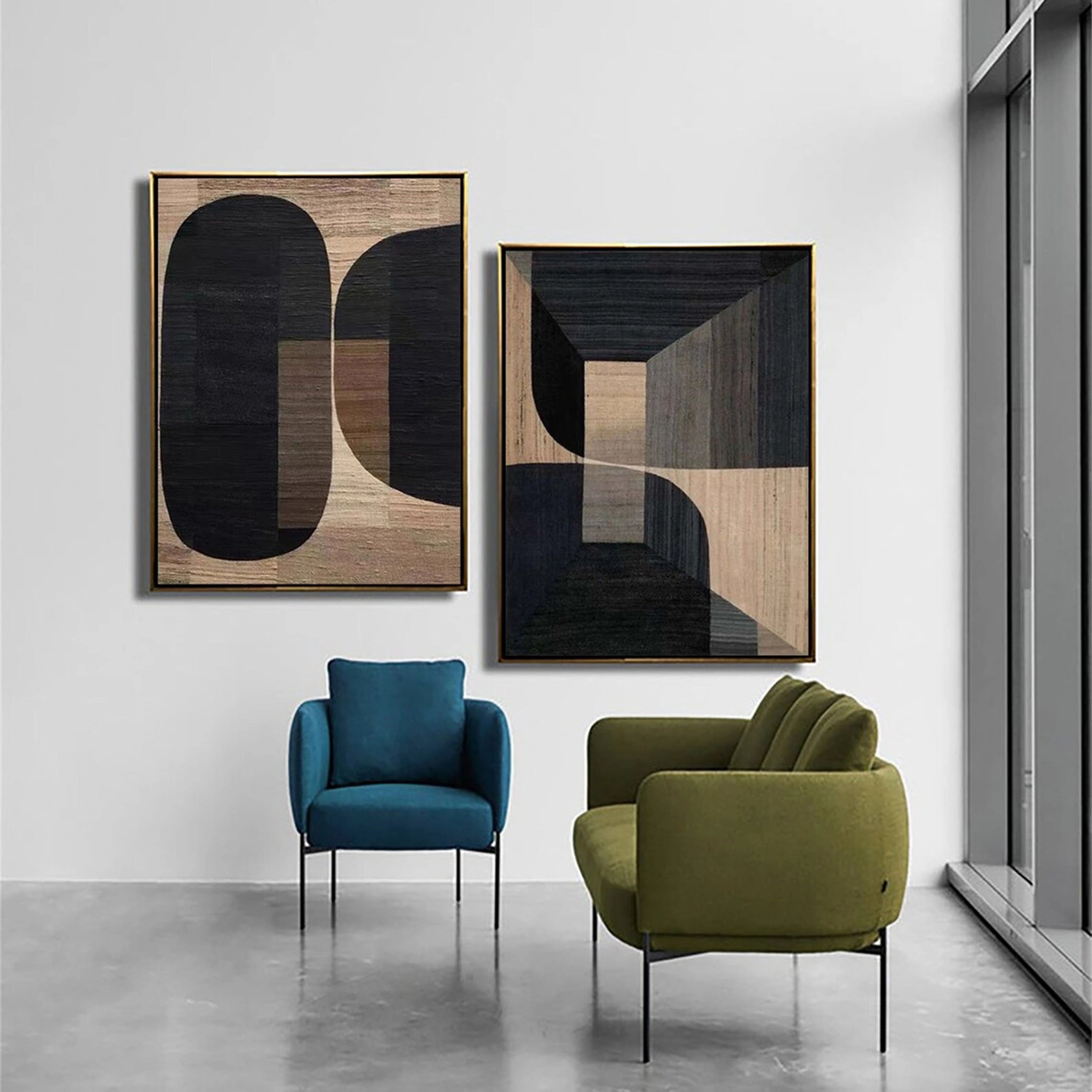 Wabi Sabi Abstract Wall Art Set of 2 #WA135