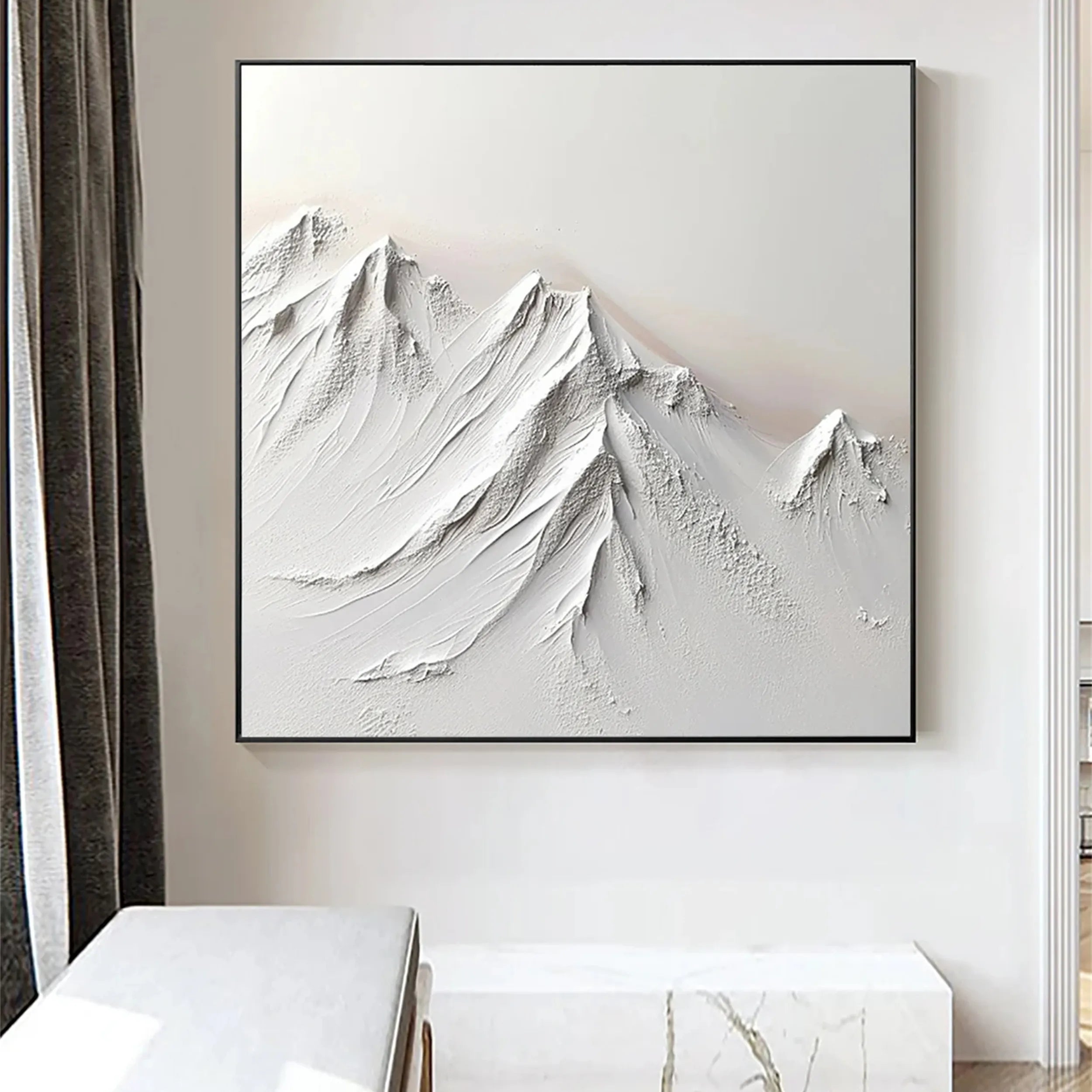 White Textured Minimalist Wall Art #WT116