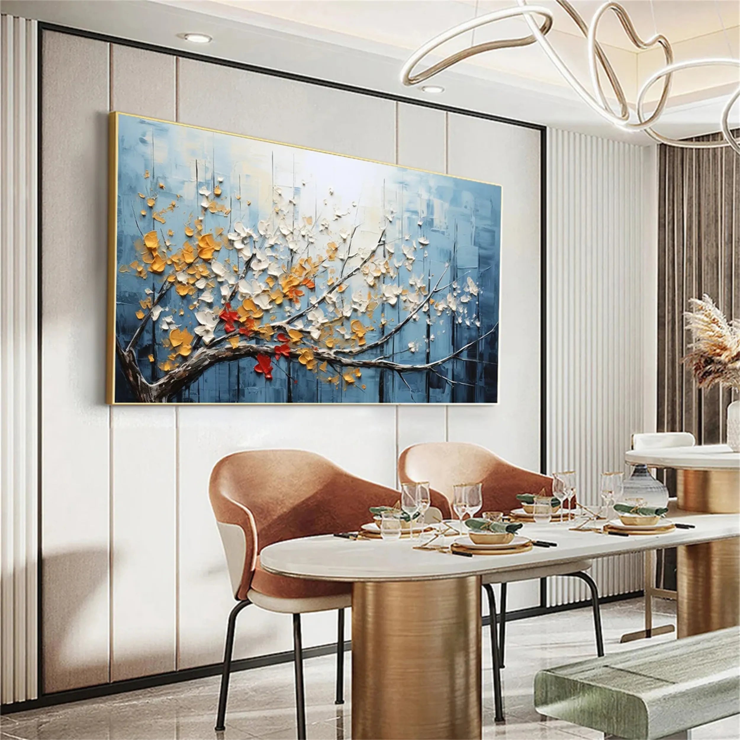 Colorful Tree And Flower Painting #TF020