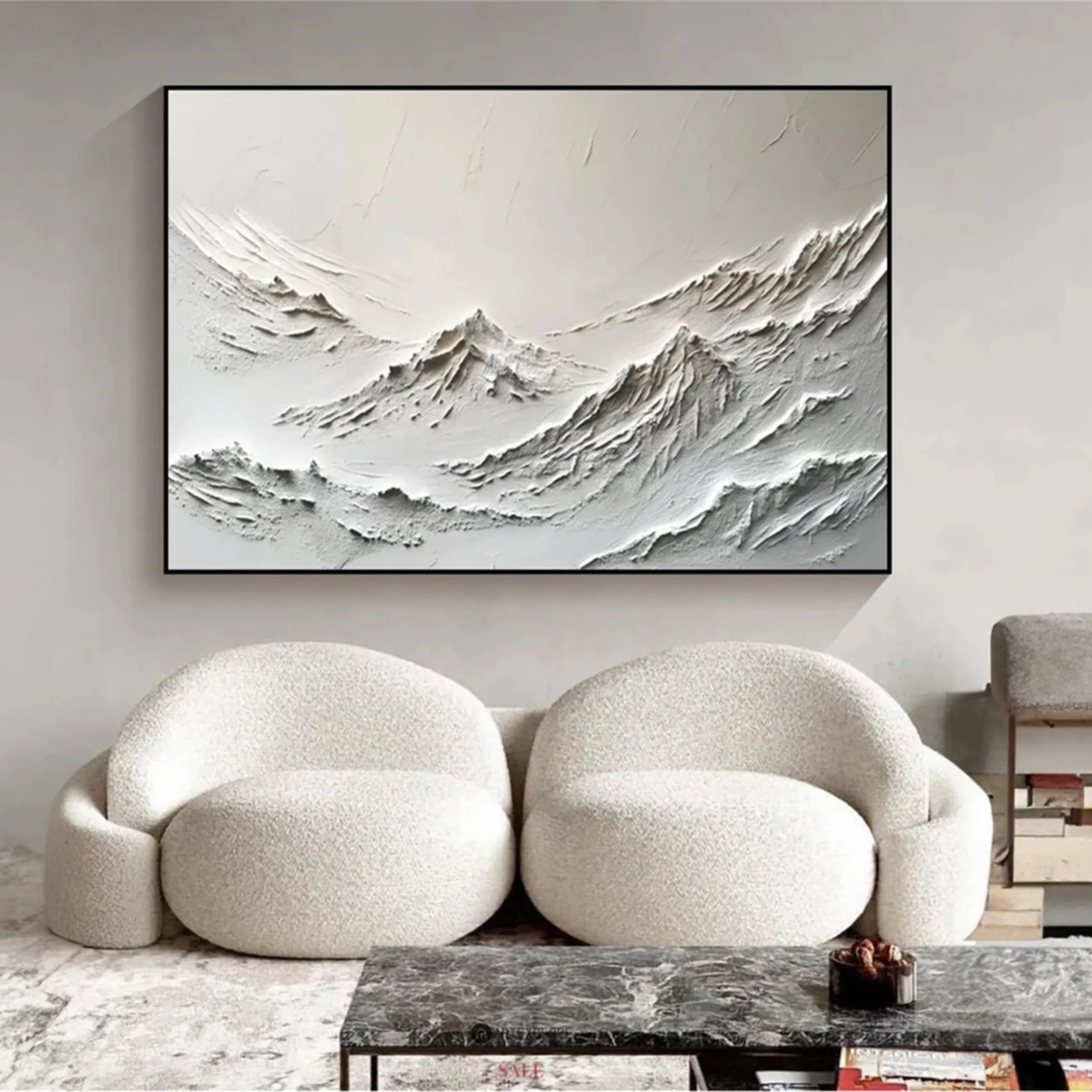 White Textured Minimalist Wall Art #WT120