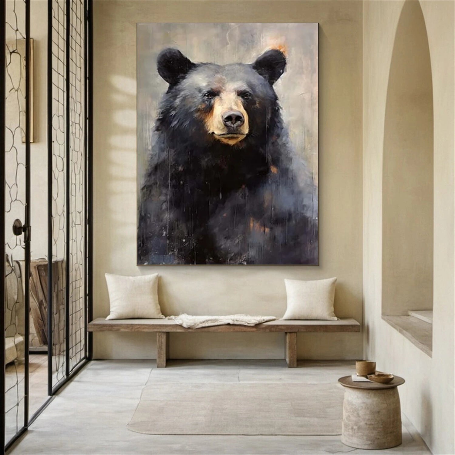 Abstract Animal Art Bear Texture Wall Art #AT014
