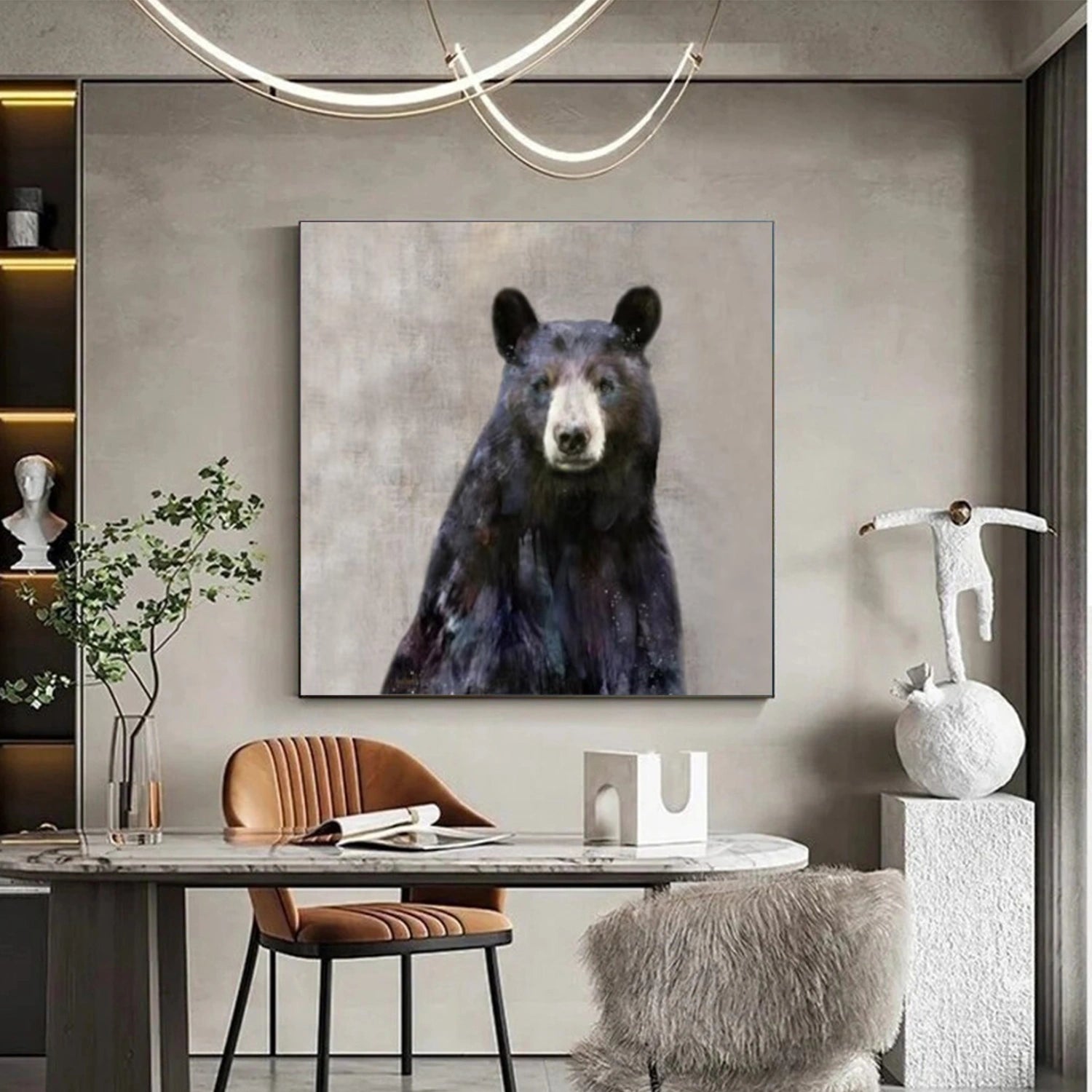 Abstract Animal Art Bear Wall Art #AT051