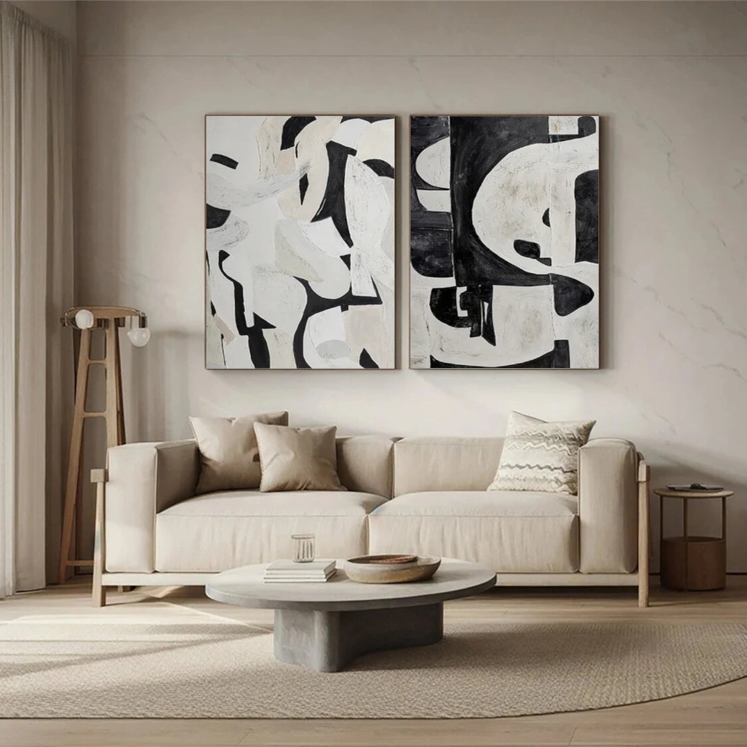 Wabi Sabi Abstract Canvas Art Set of 2 #WA204