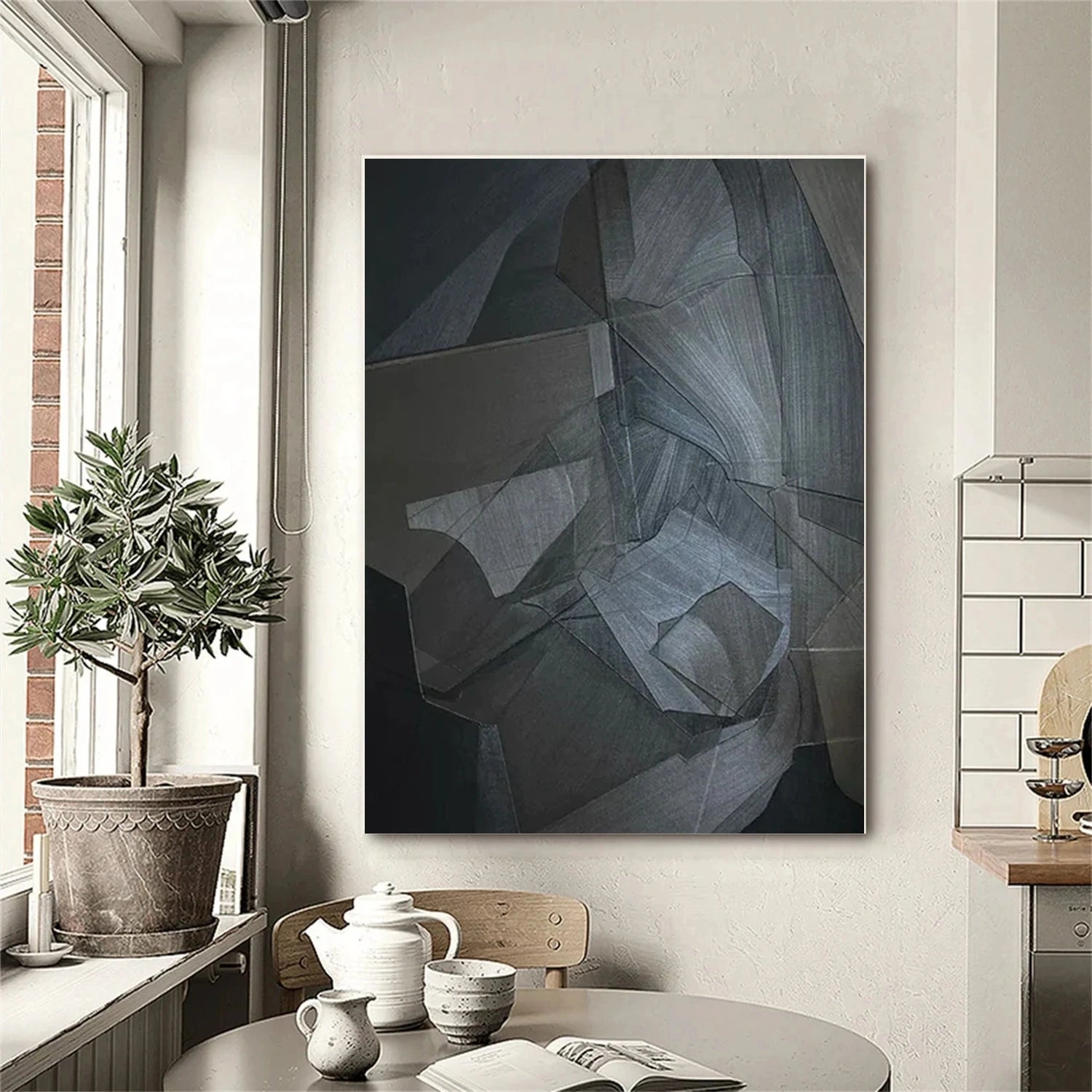 Black Textured Minimalist Wall Art #BT011