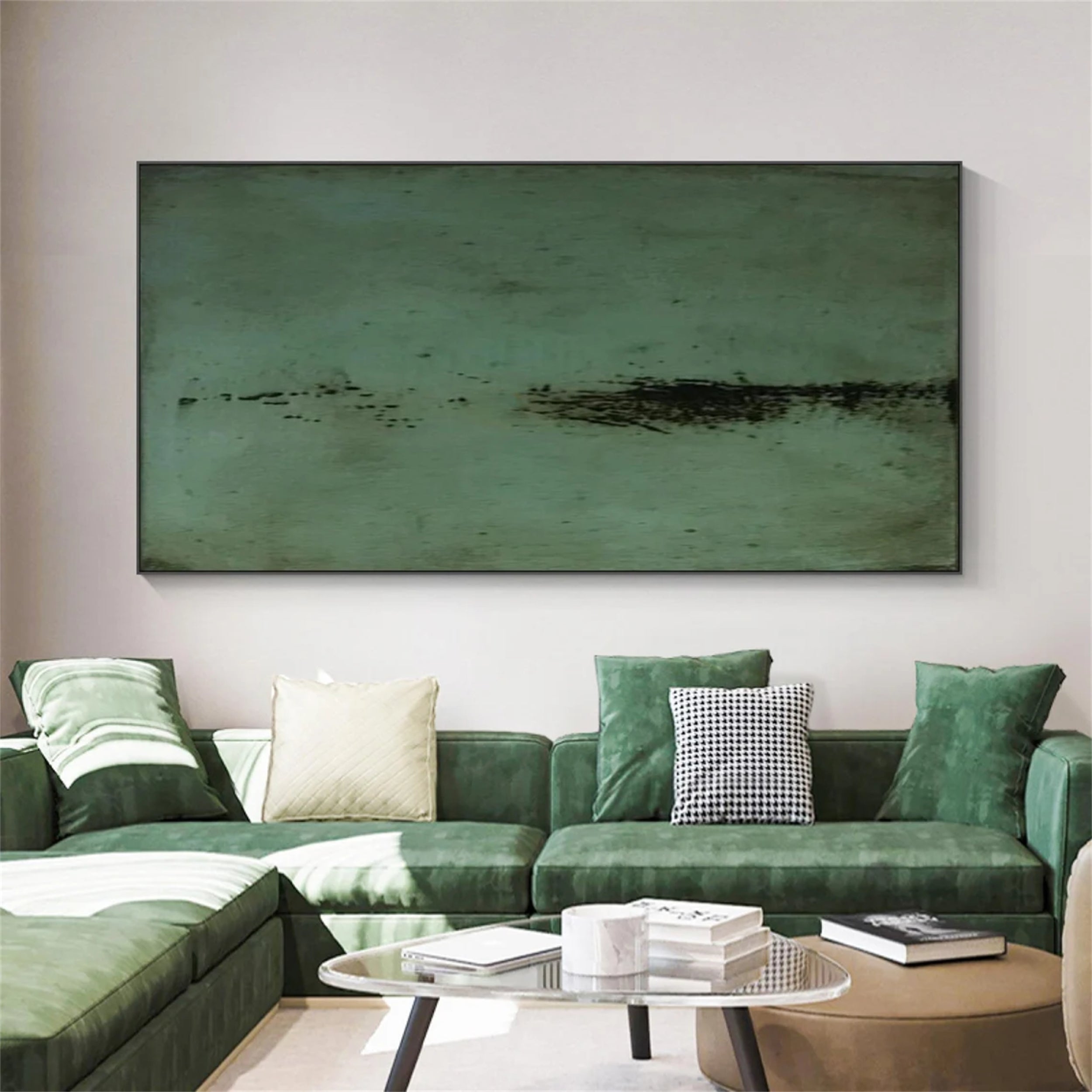 Green Textured Minimalist Wall Art #GT034