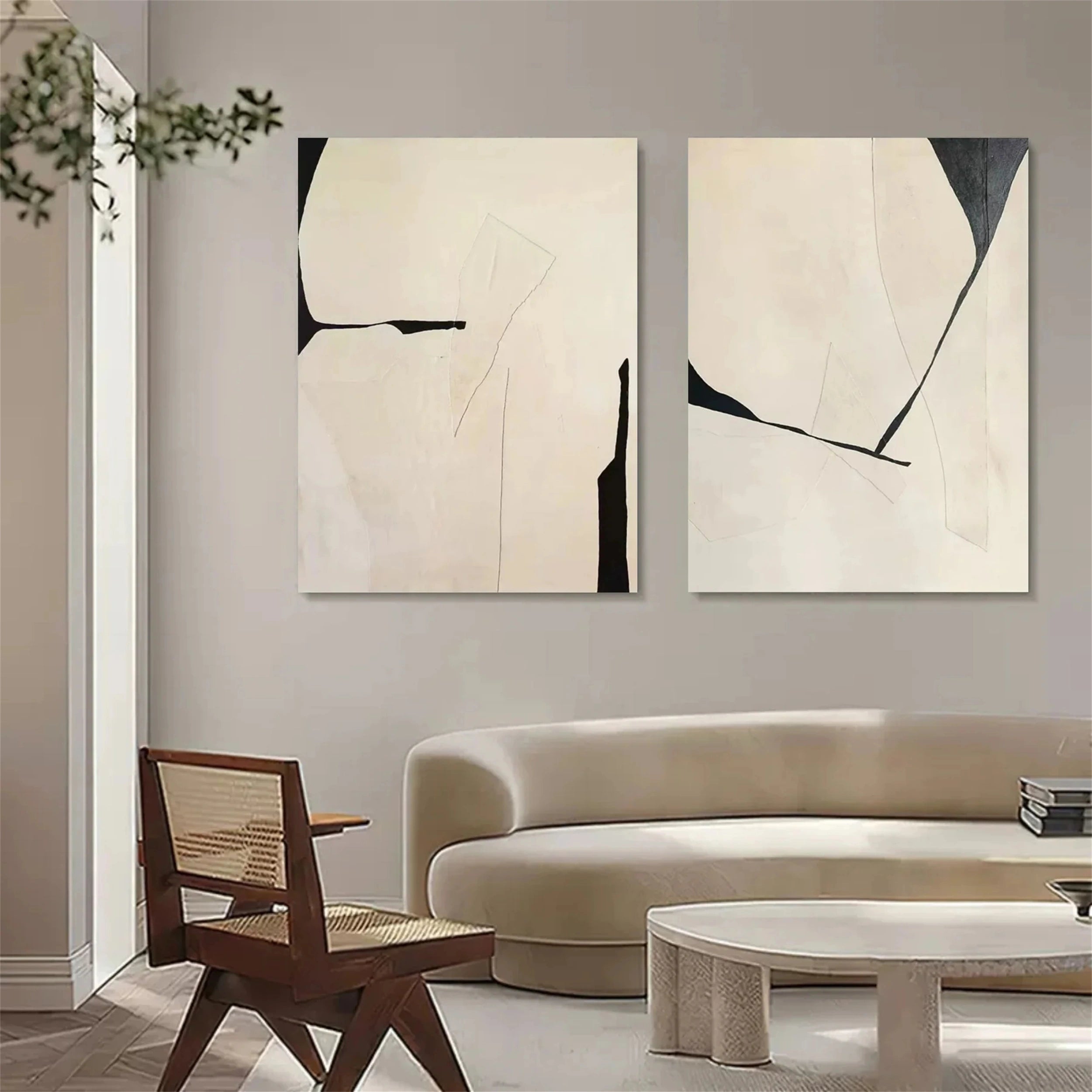 Wabi Sabi Abstract Wall Art Set of 2 #WA148