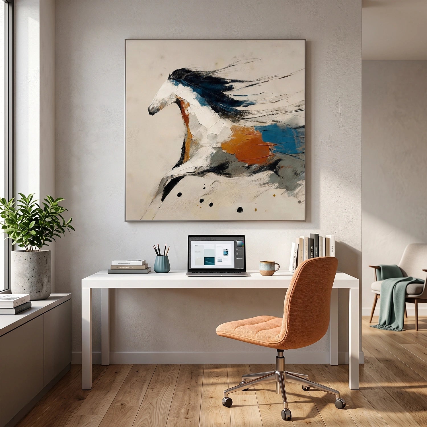 Abstract Animal Art Horse Wall Art #AT083